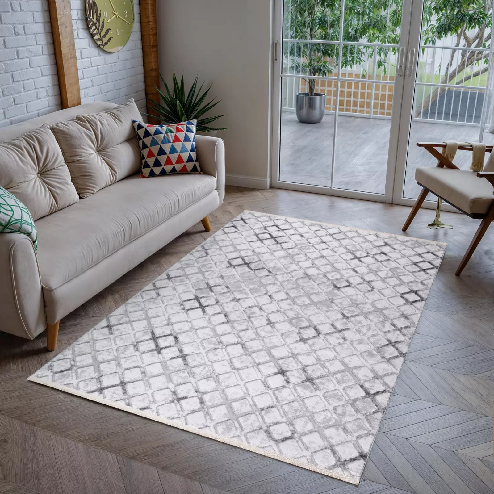 Metro Modern Woven Rug Gray - Bella Rugs