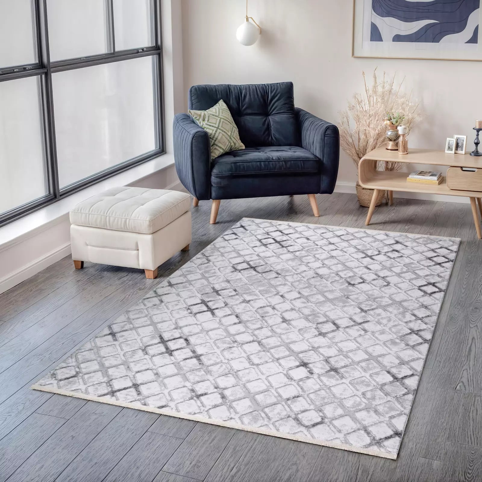 Metro Modern Woven Rug Gray - Bella Rugs