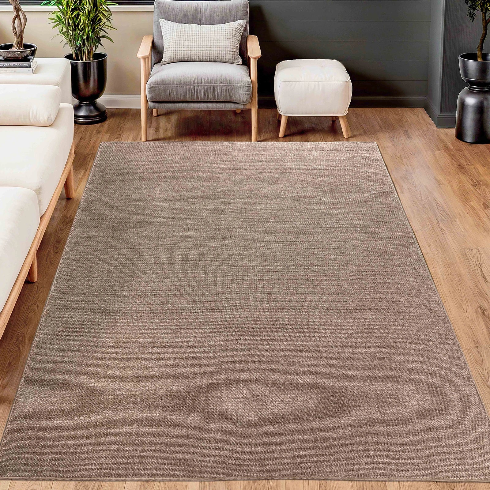 Taupe Minimal Sisal Jute Rug