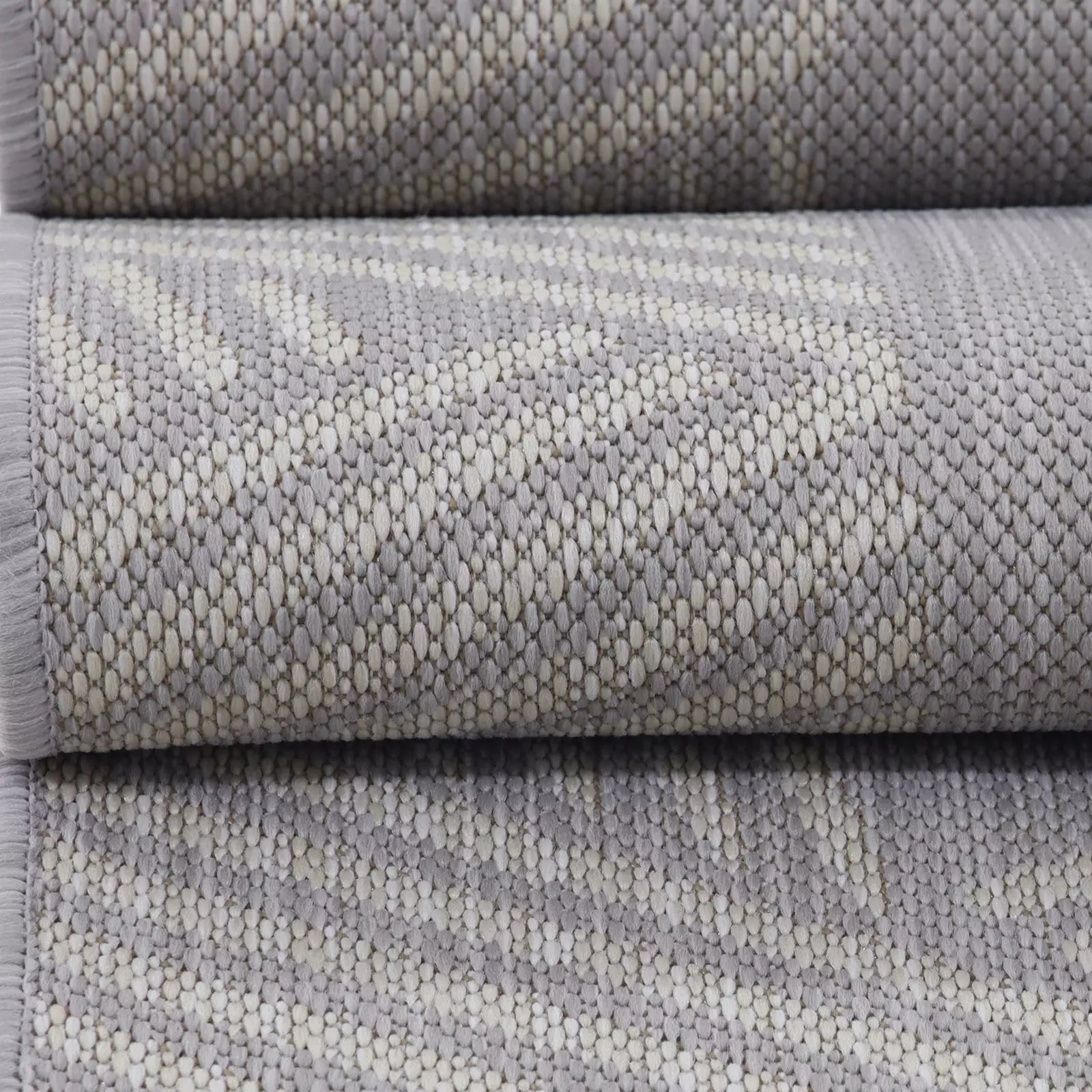 Mixed Lines Naturel Sisal Rug Gray - Bella Rugs