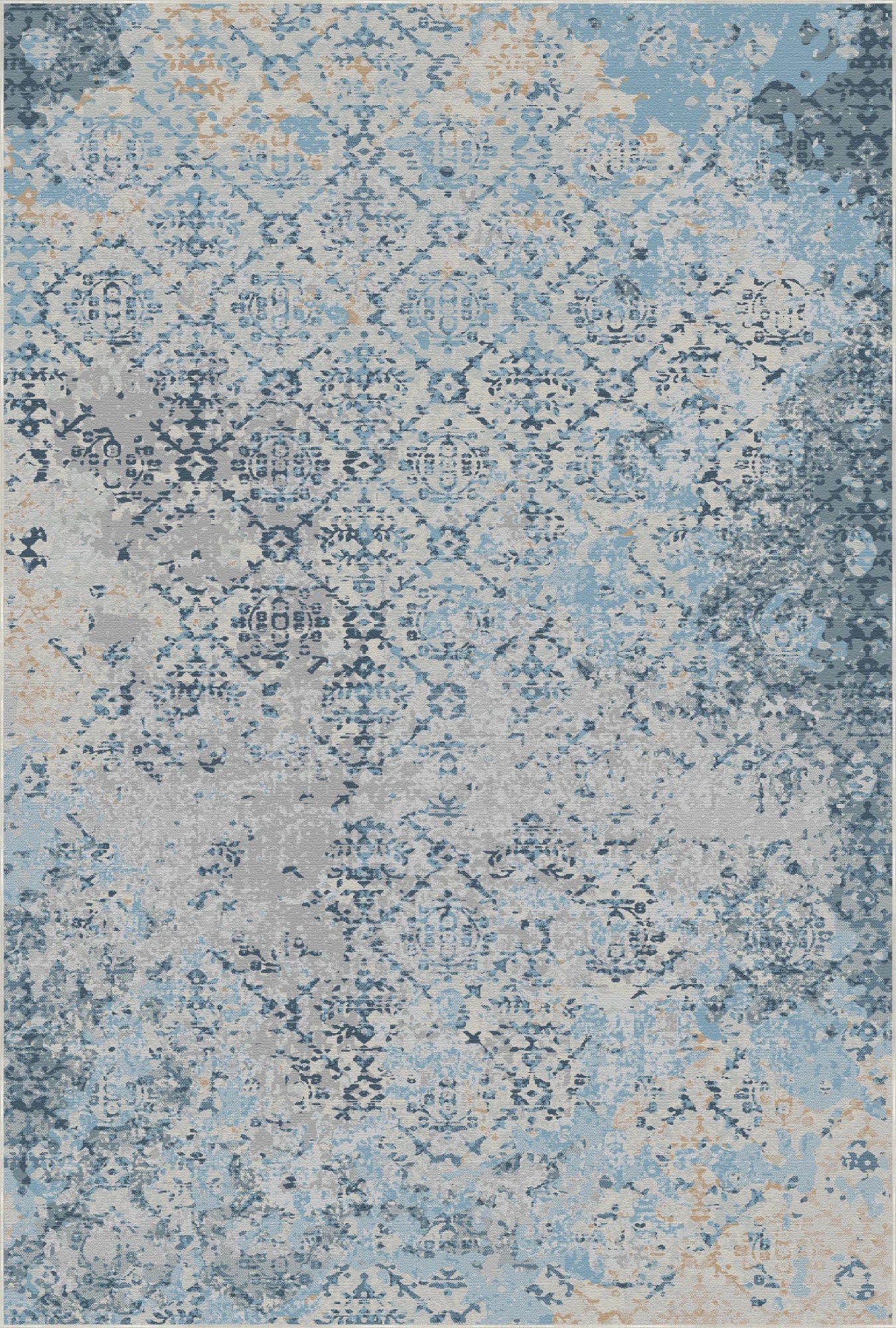 Cerulean Relic Lattice Rug