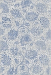 Azure Bloom Distressed Rug Blue