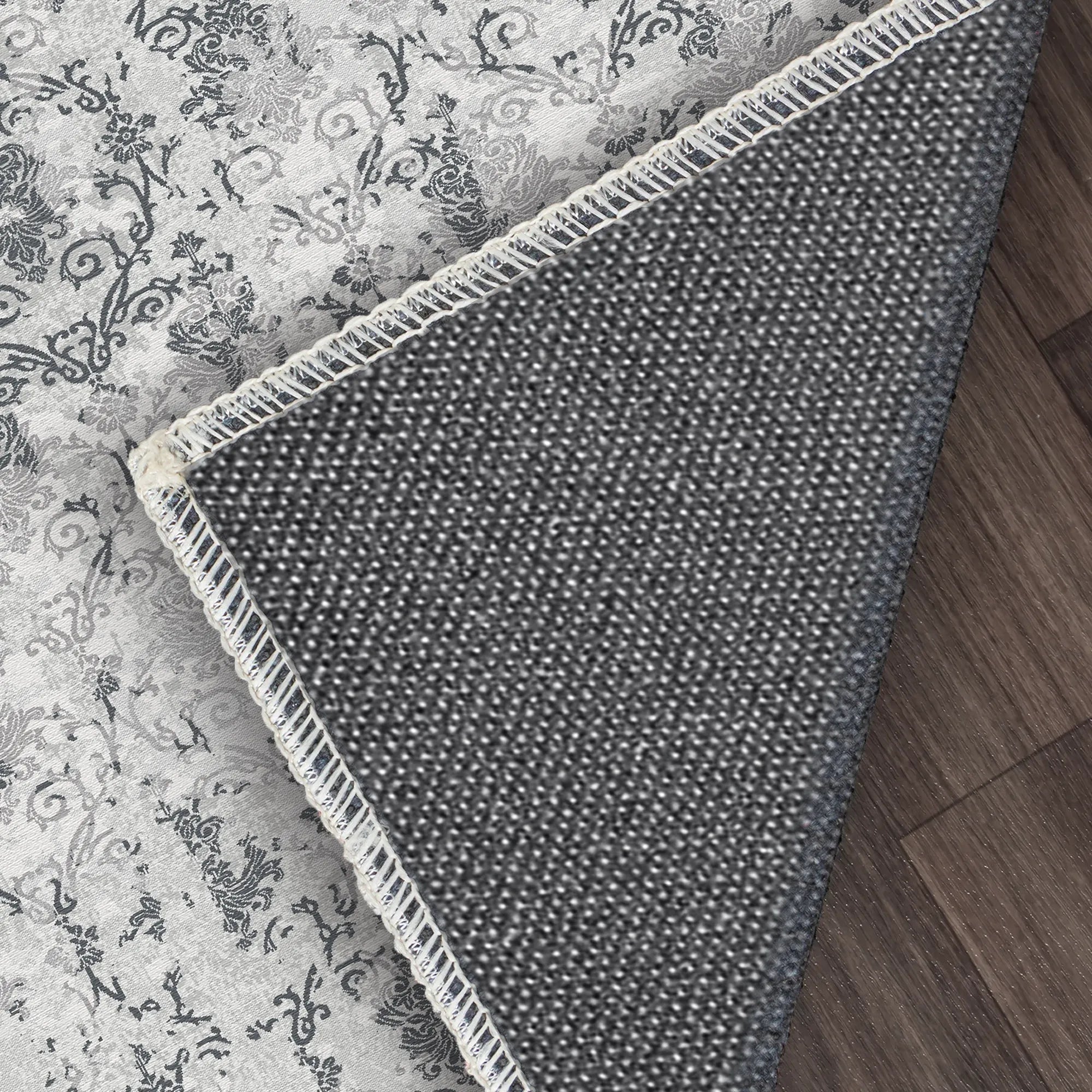 Slate Relic Eroded Damask Gray Rug