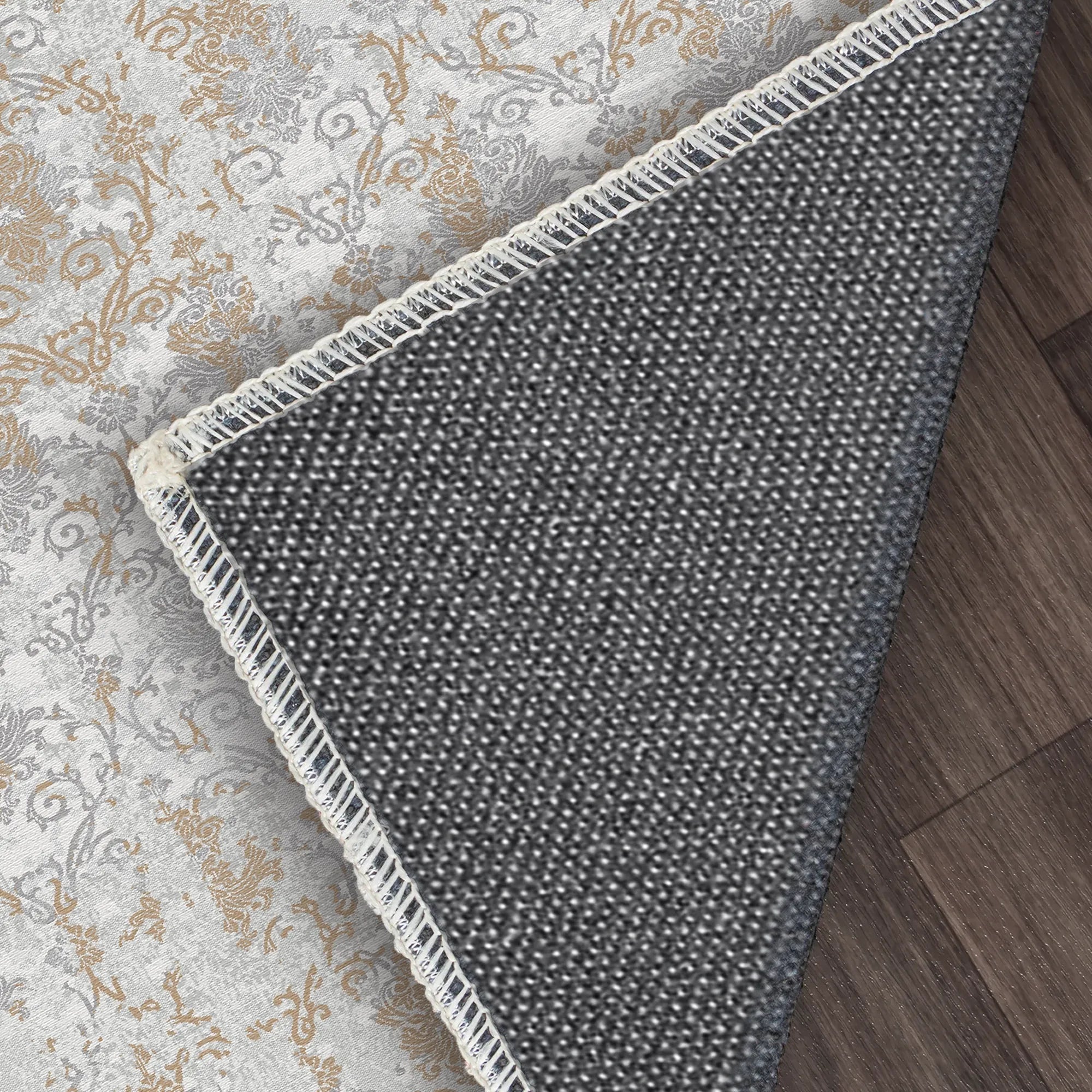 Amber Mist Eroded Damask Rug