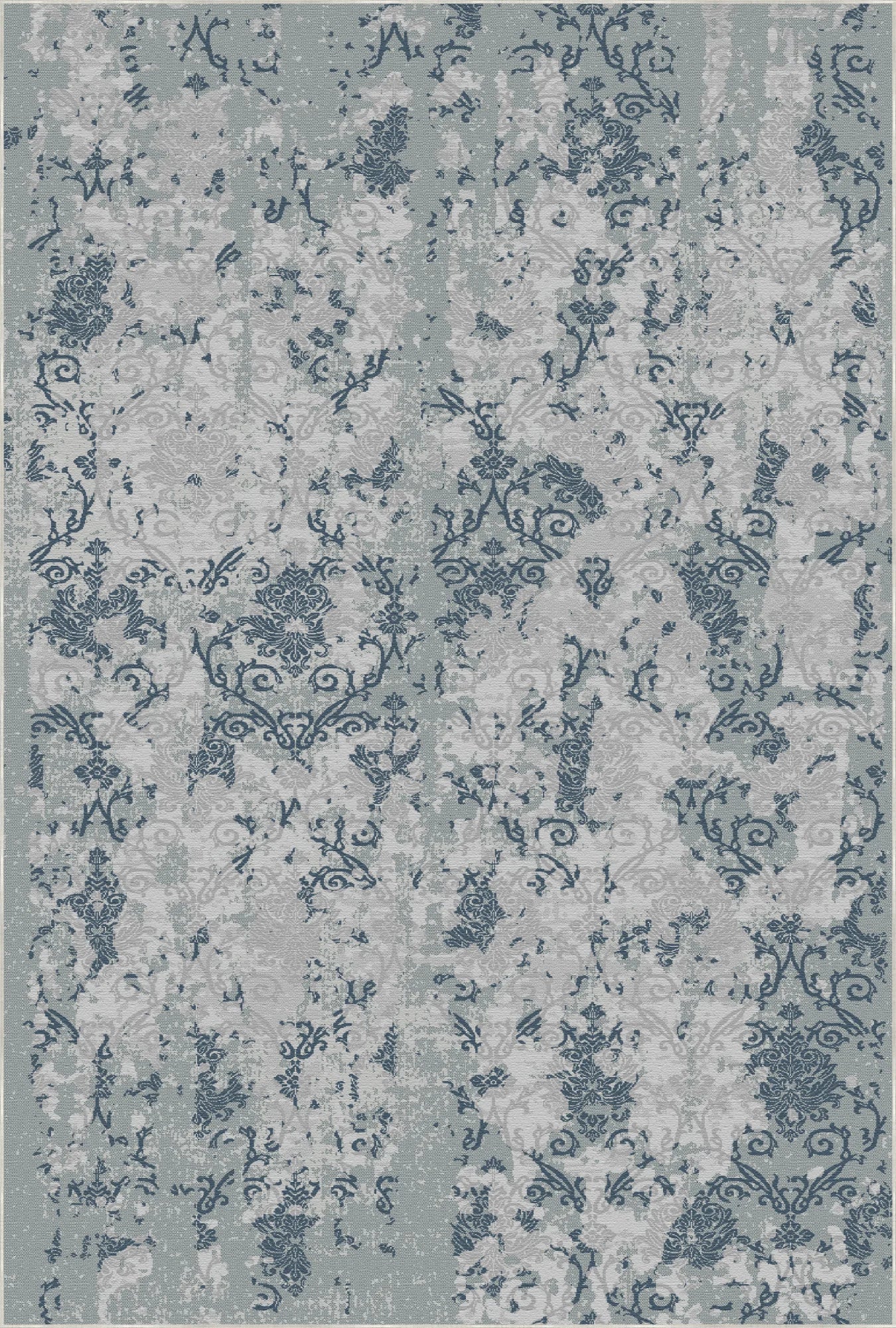 Oceanic Relic Eroded Damask Rug
