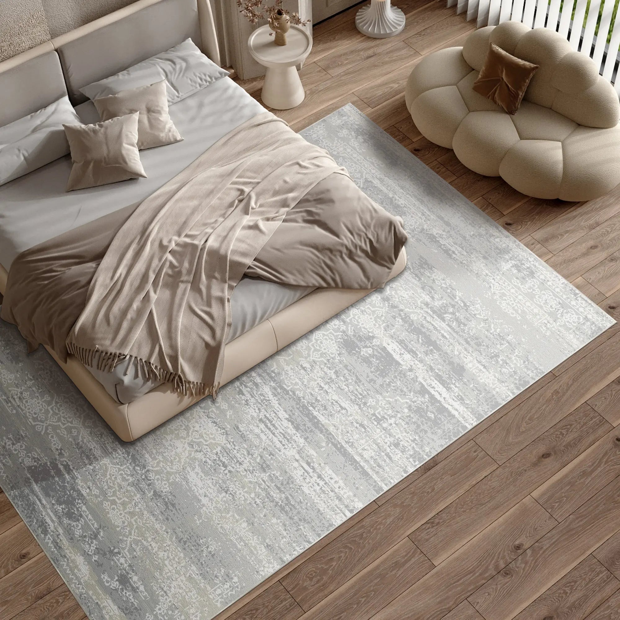 Tappeto Grigio Frammento Deriva Argento