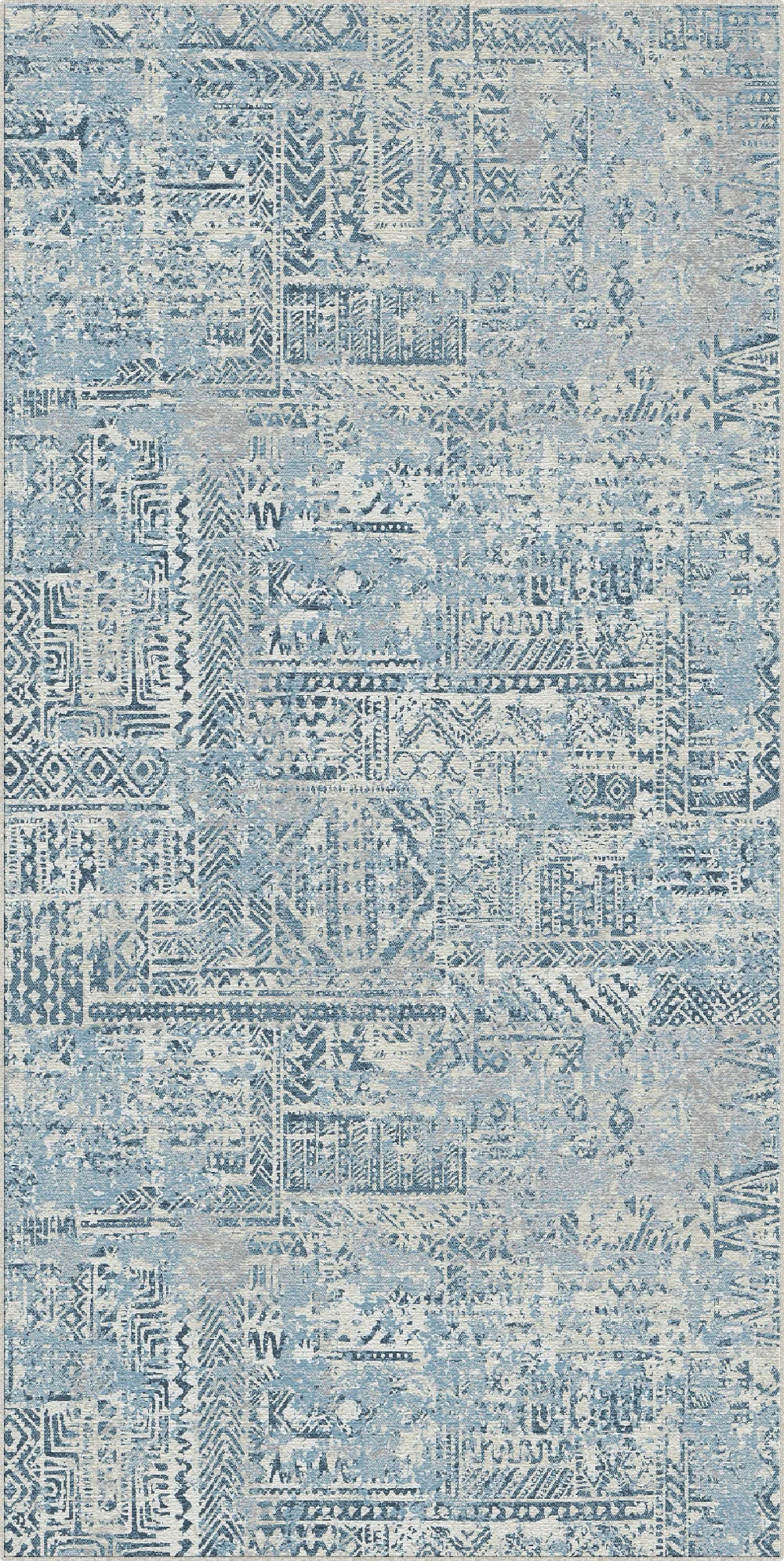 Tappeto Tribale Mosaico Indaco