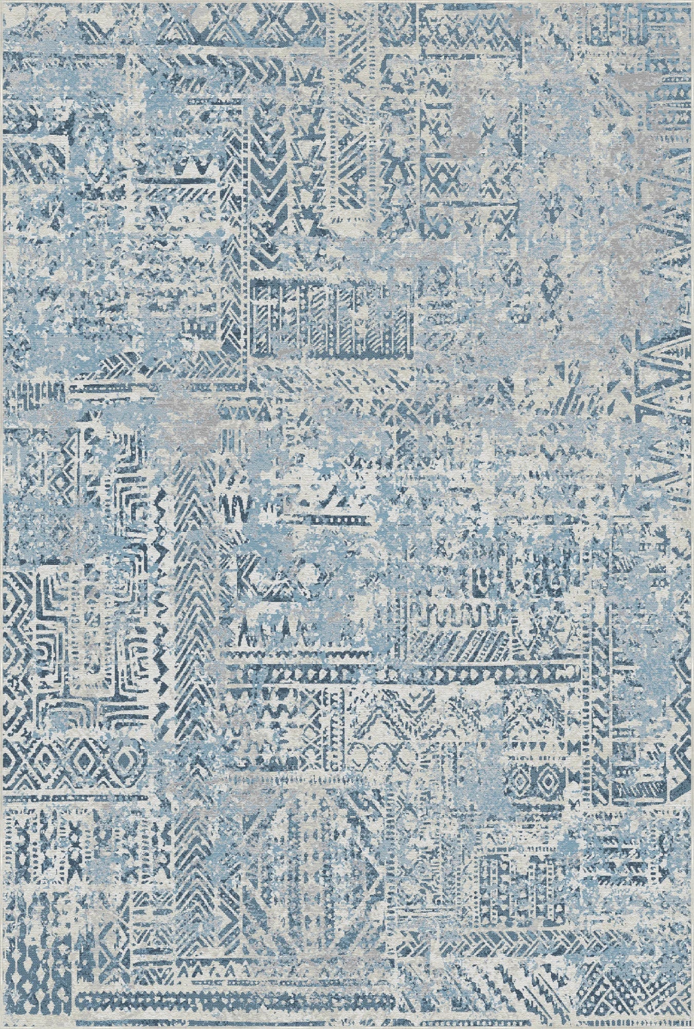 Indigo Mosaic Tribal Rug