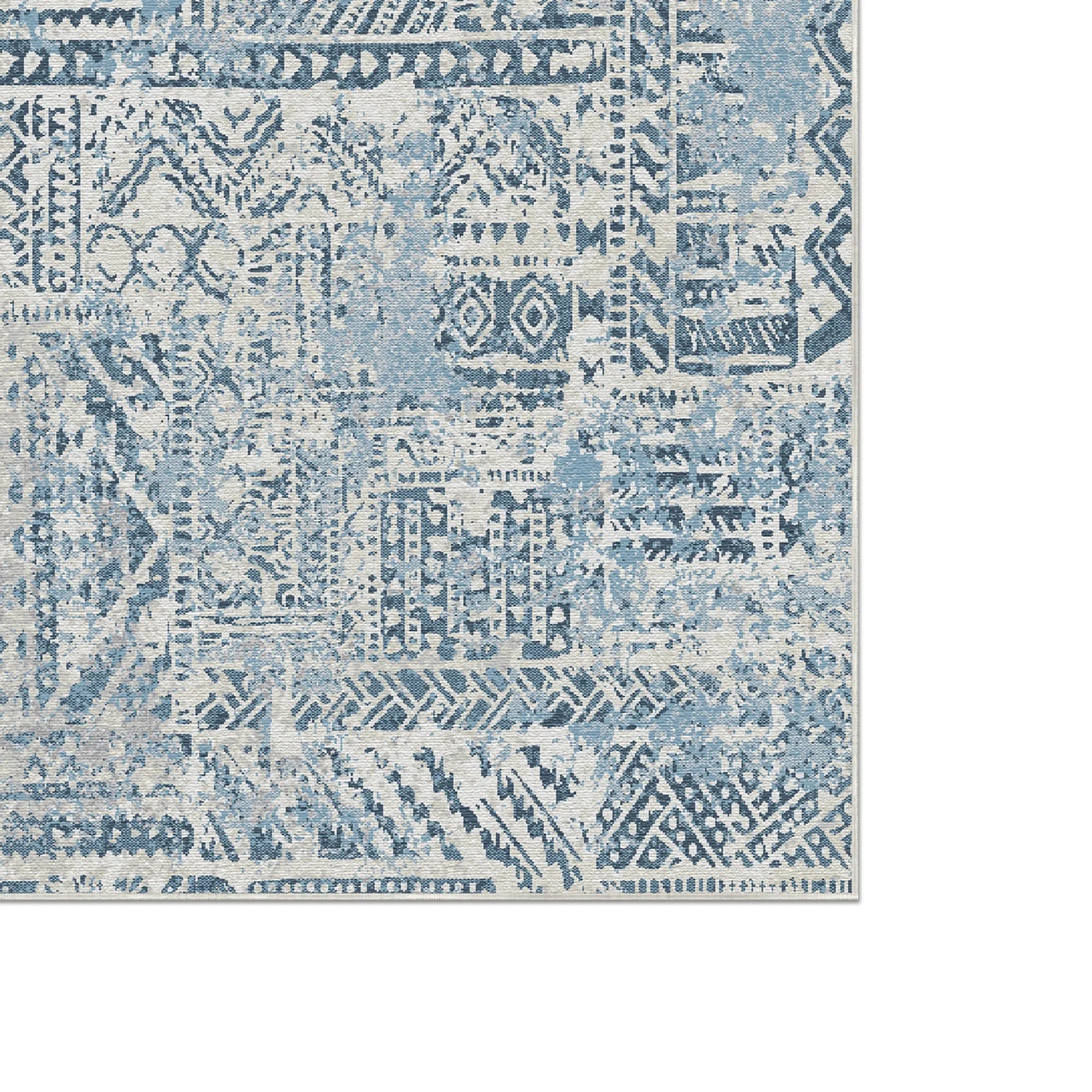 Indigo Mosaic Tribal Rug