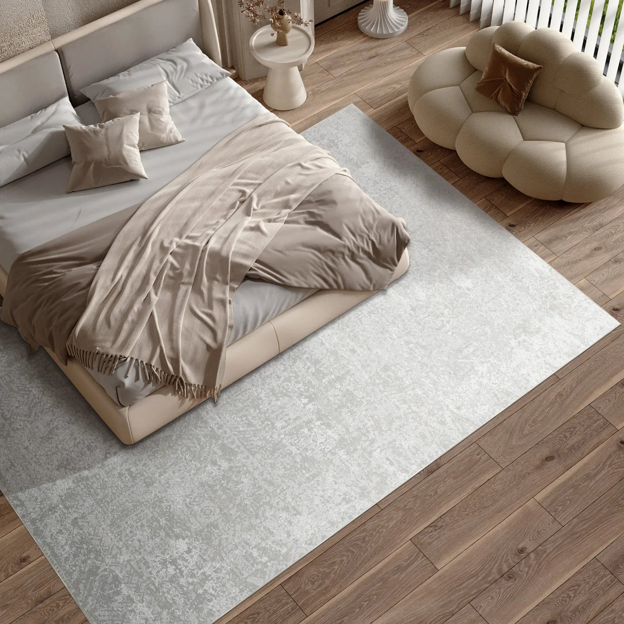 Tappeto Tribale Mosaico Argento