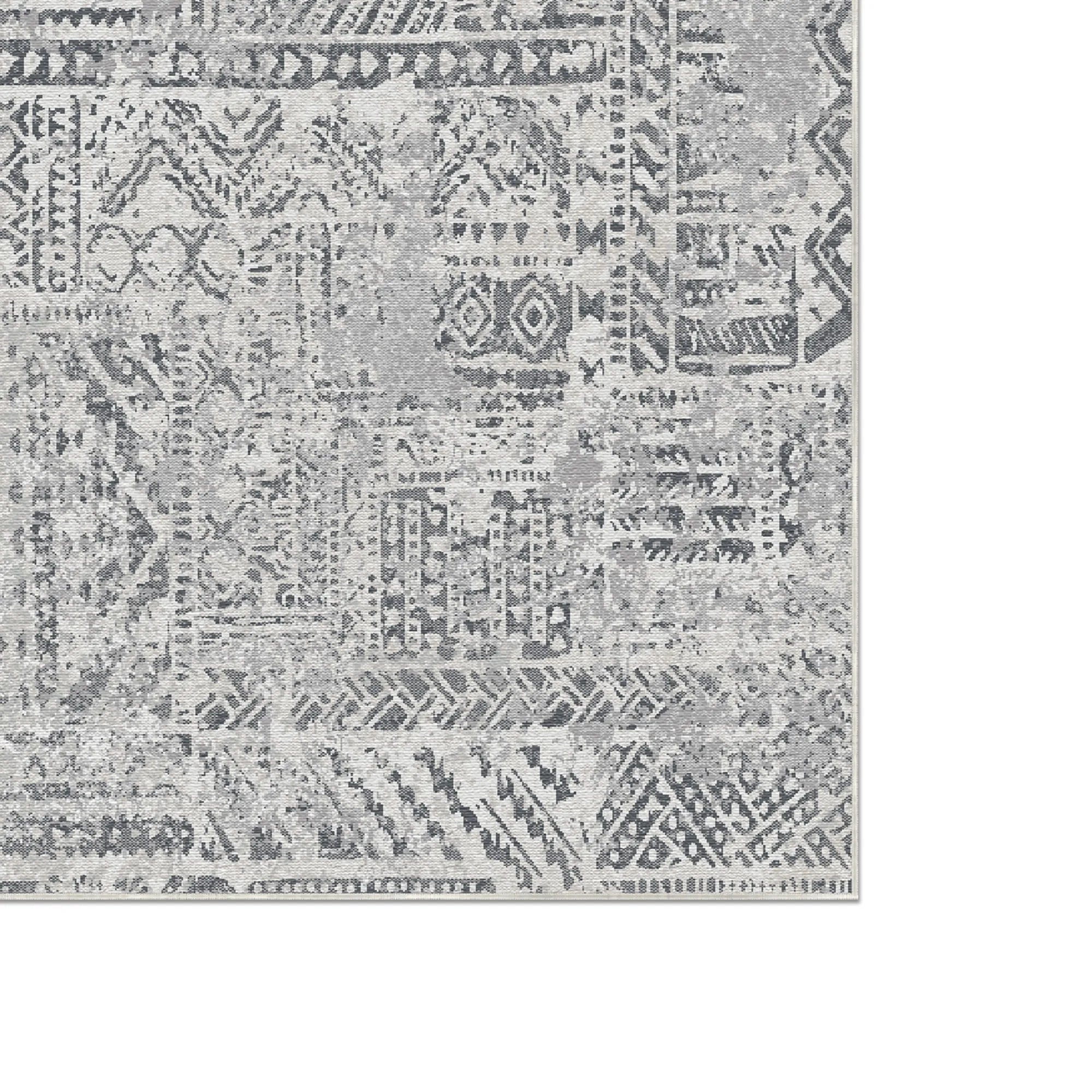 Argent Mosaic Tribal Gray Rug