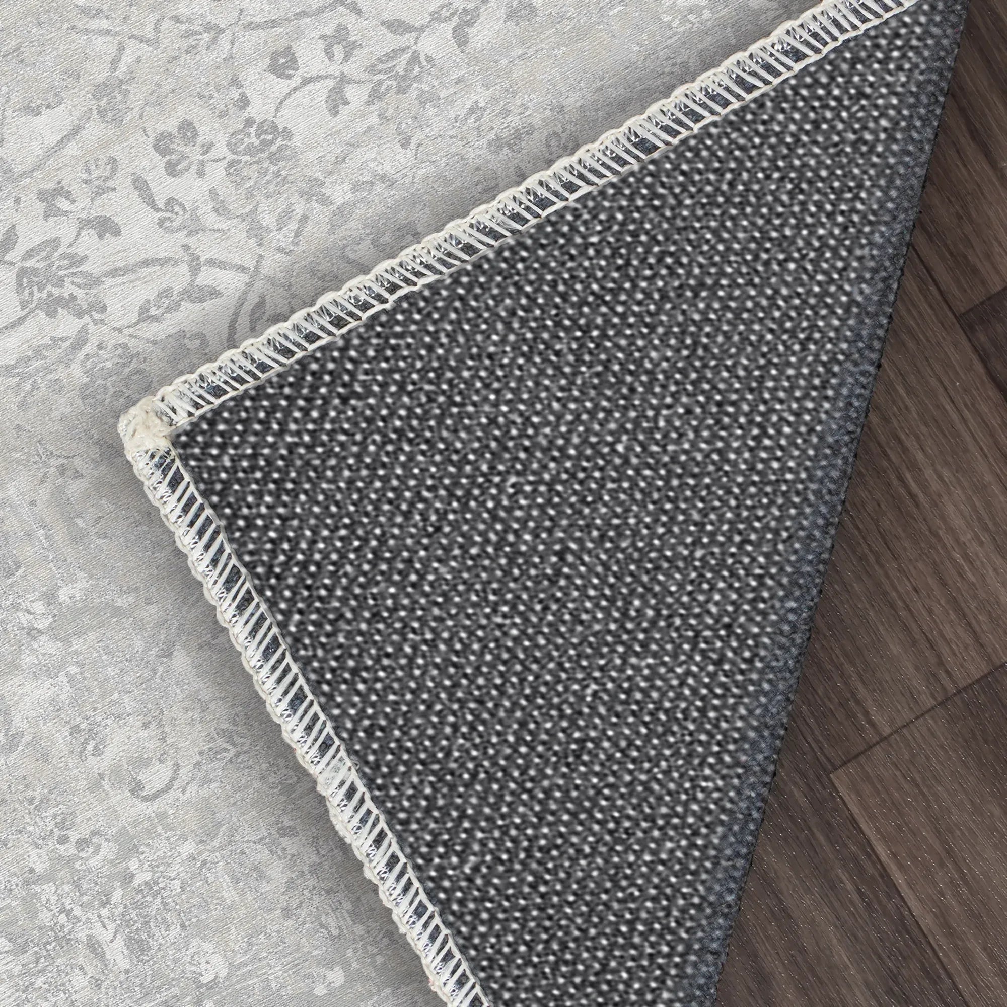 Silver Petal Spectral Gray Rug
