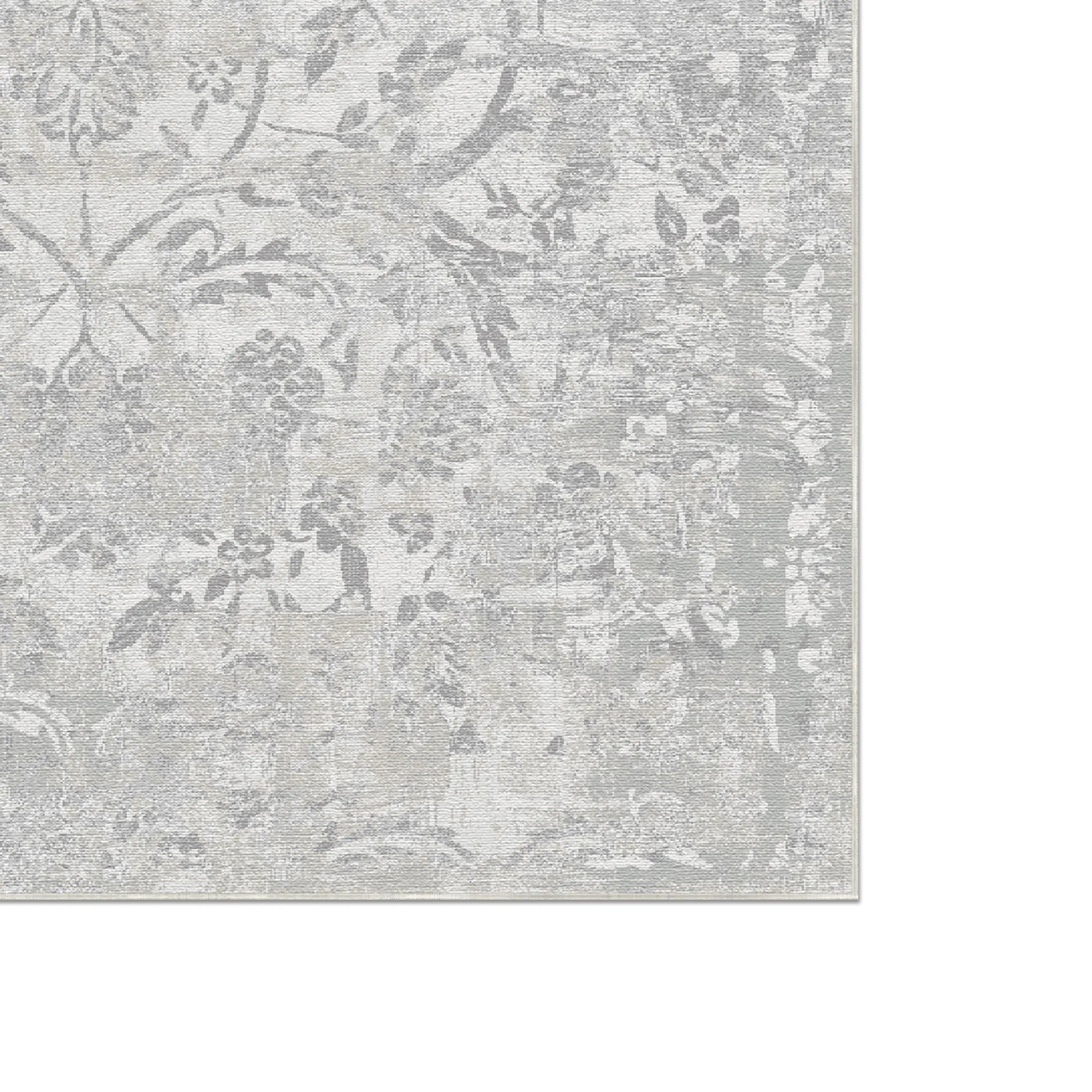 Silver Petal Spectral Gray Rug