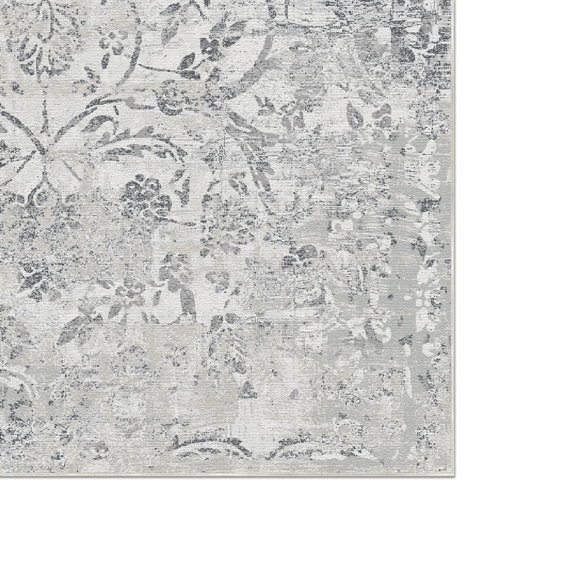 Charcoal Petal Spectral Gray Rug