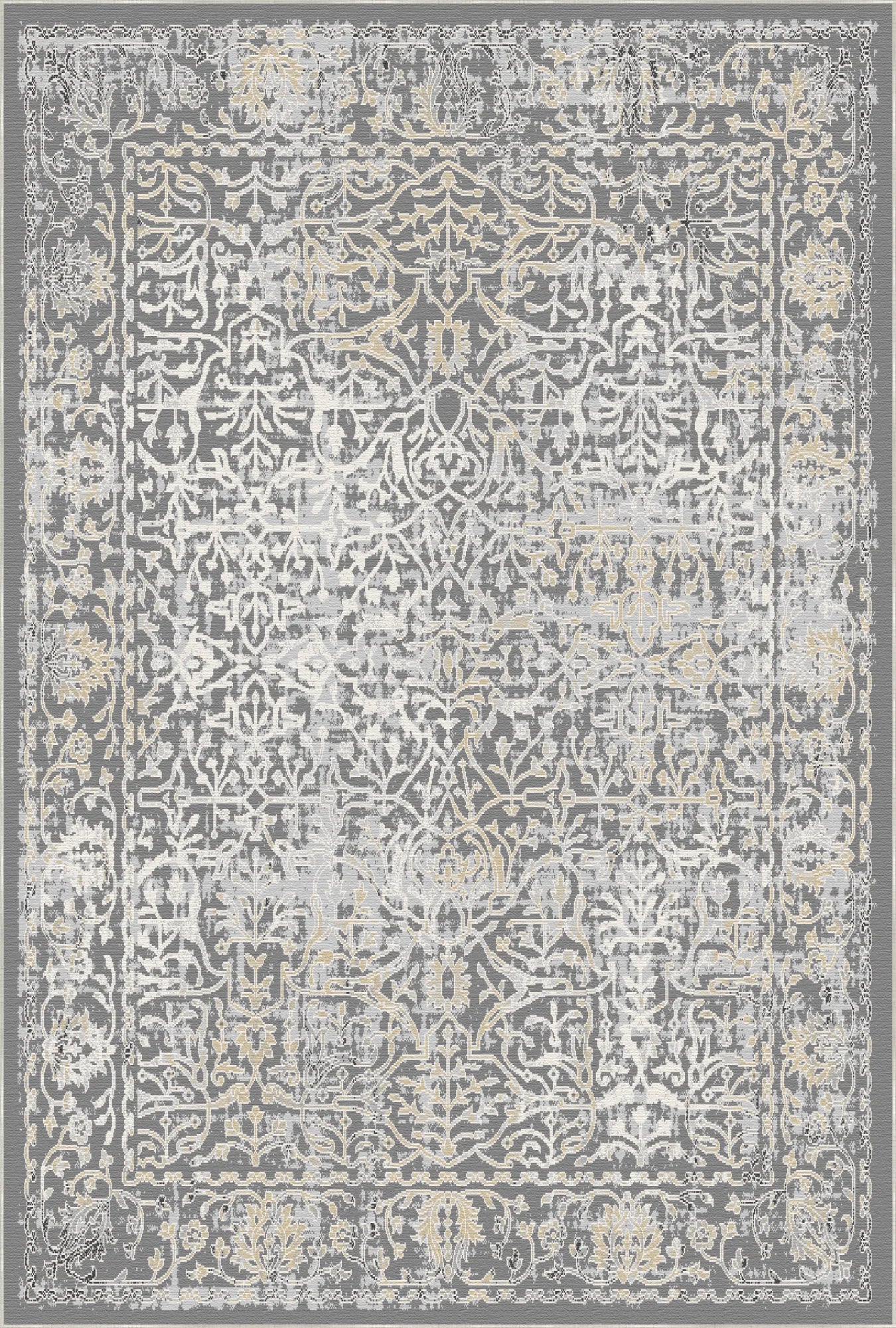 Obsidian Scroll Gray Rug