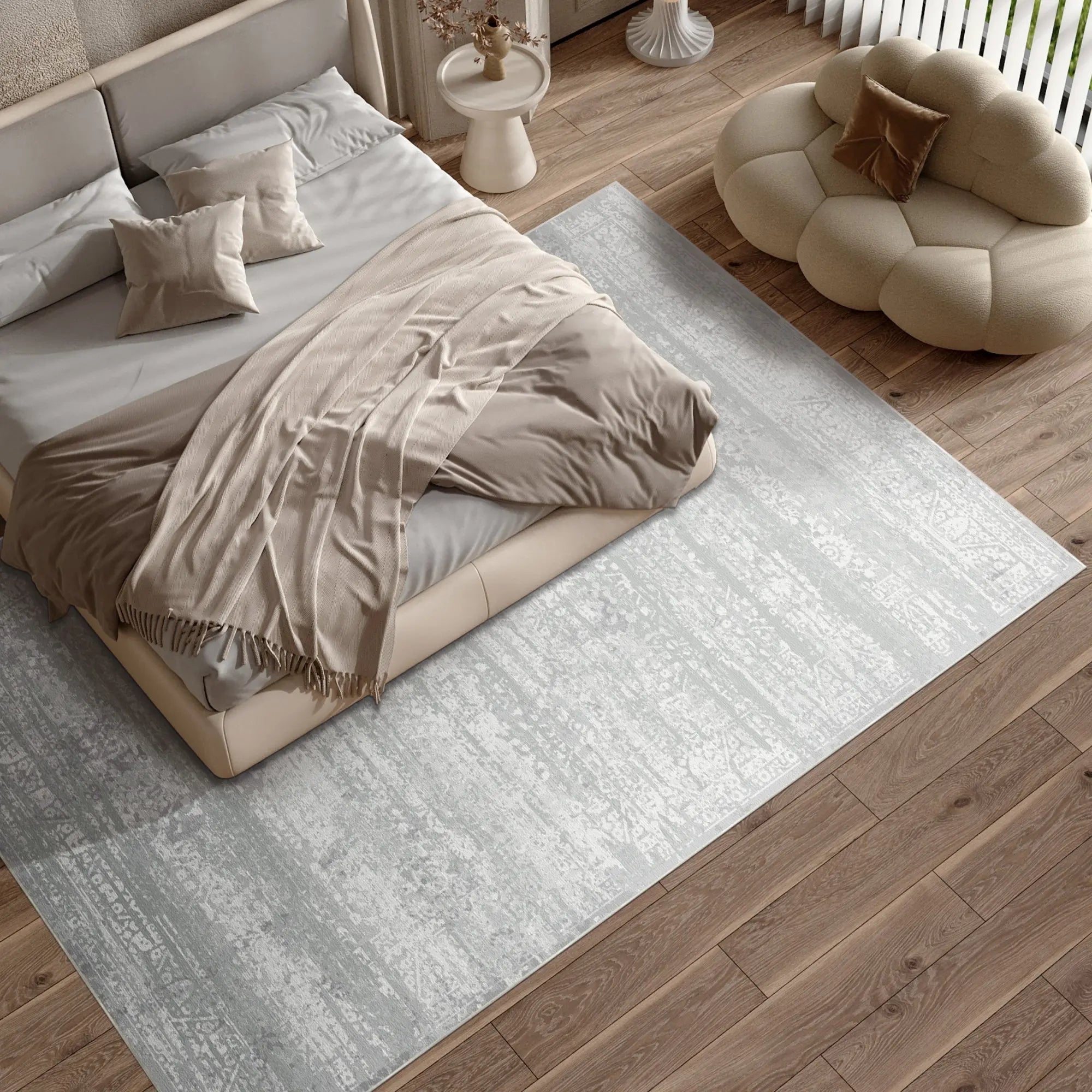 Tappeto Grigio Erosione Cenere Lunare