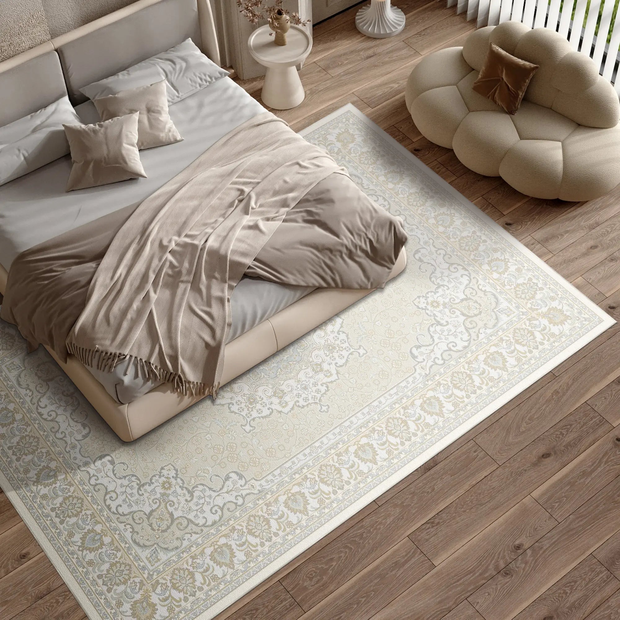 Tappeto Medaglione Beige Ambra Heritage