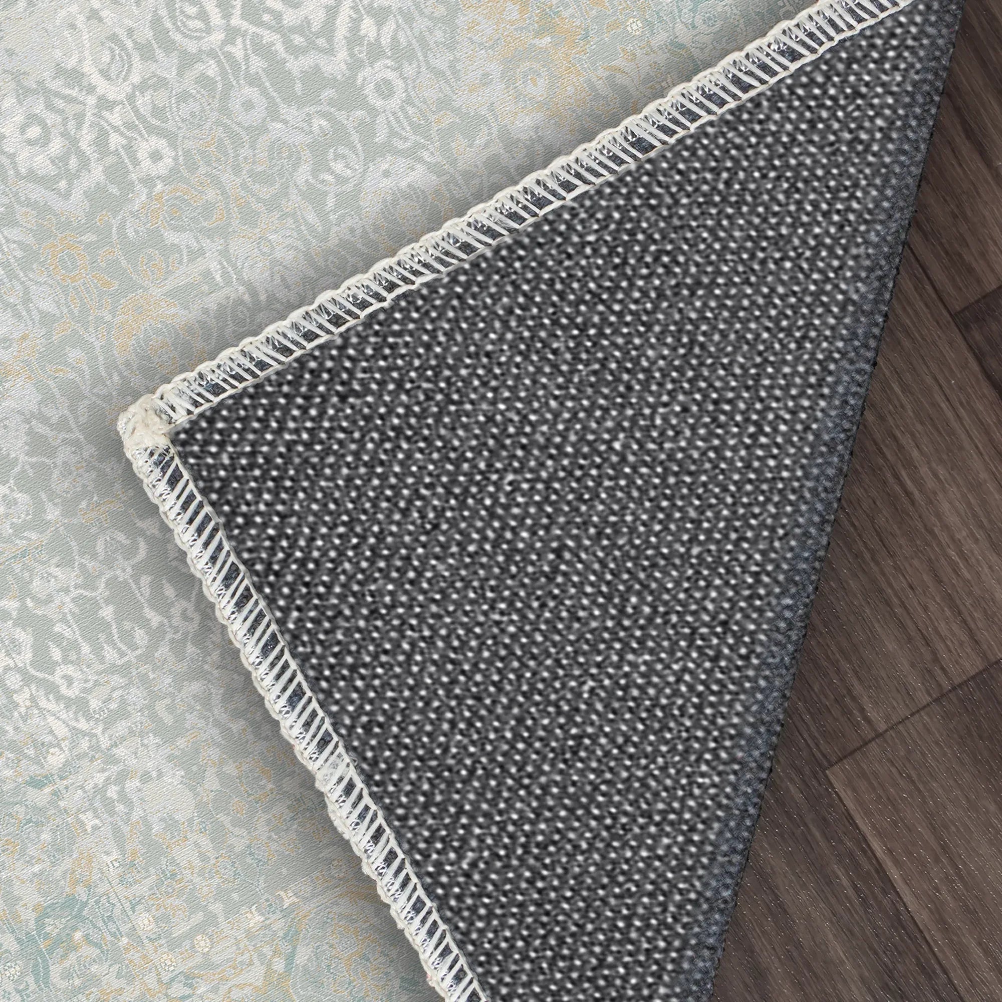 Veridian Patina Washable Teal Rug
