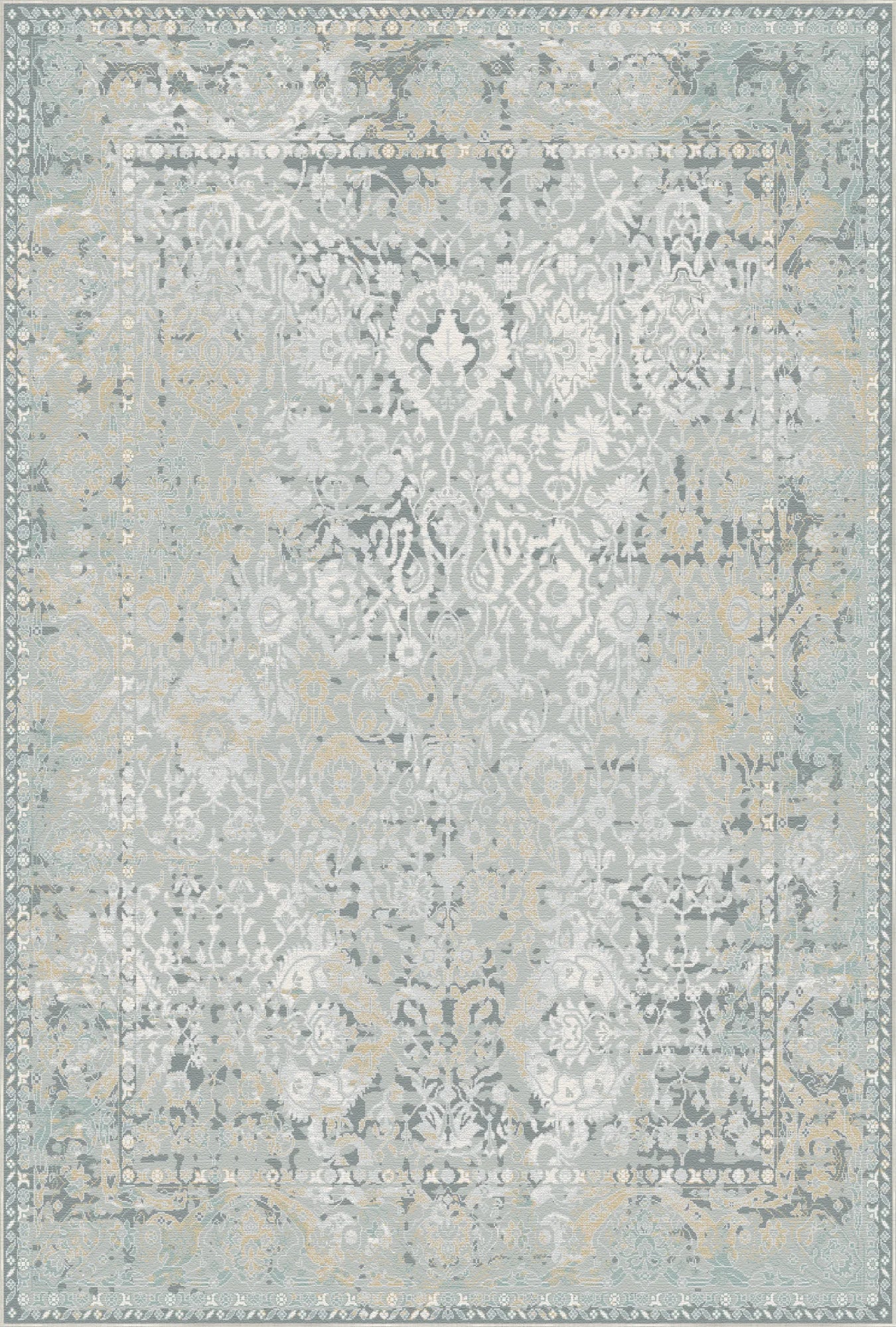 Cerulean Relic Washable Teal Rug