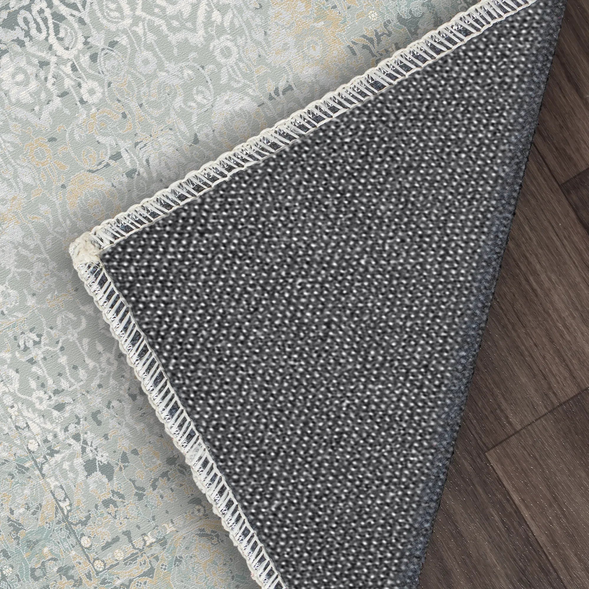 Cerulean Relic Washable Teal Rug