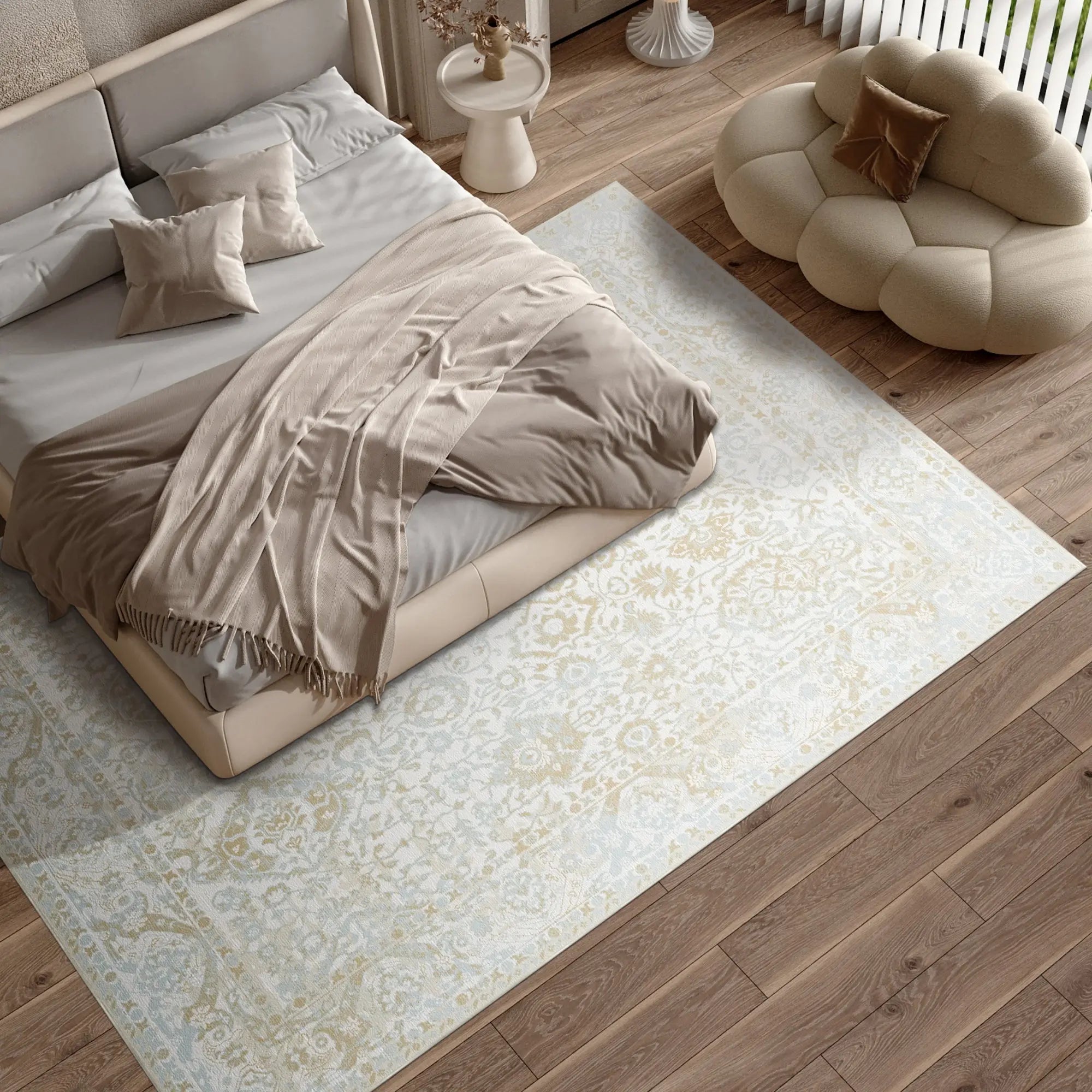 Tappeto Beige Artefatto Eoliano Lavabile