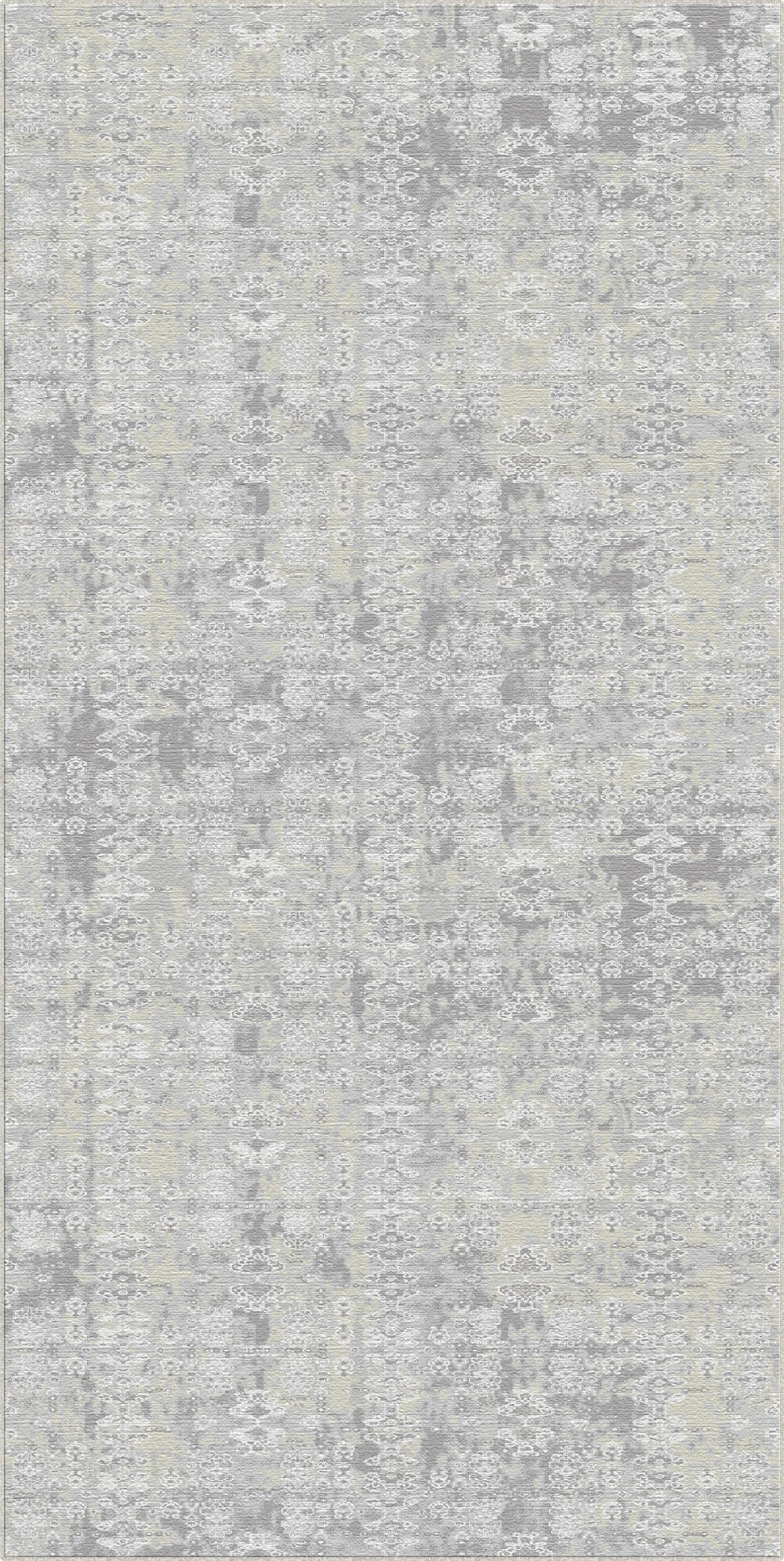 Tappeto Grigio Rune Lunari Anticato