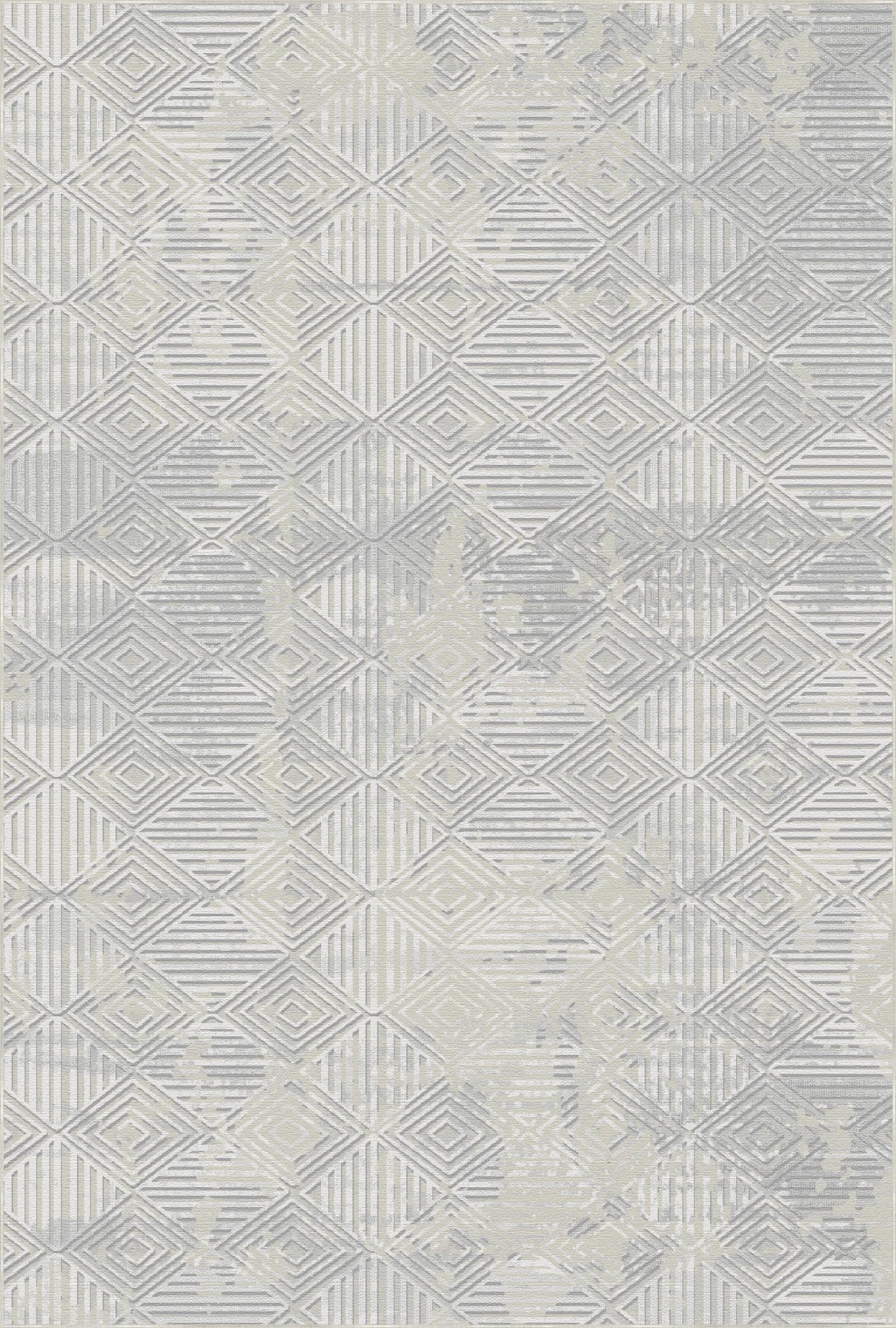 Faceted Echo Distressed Gray Rug