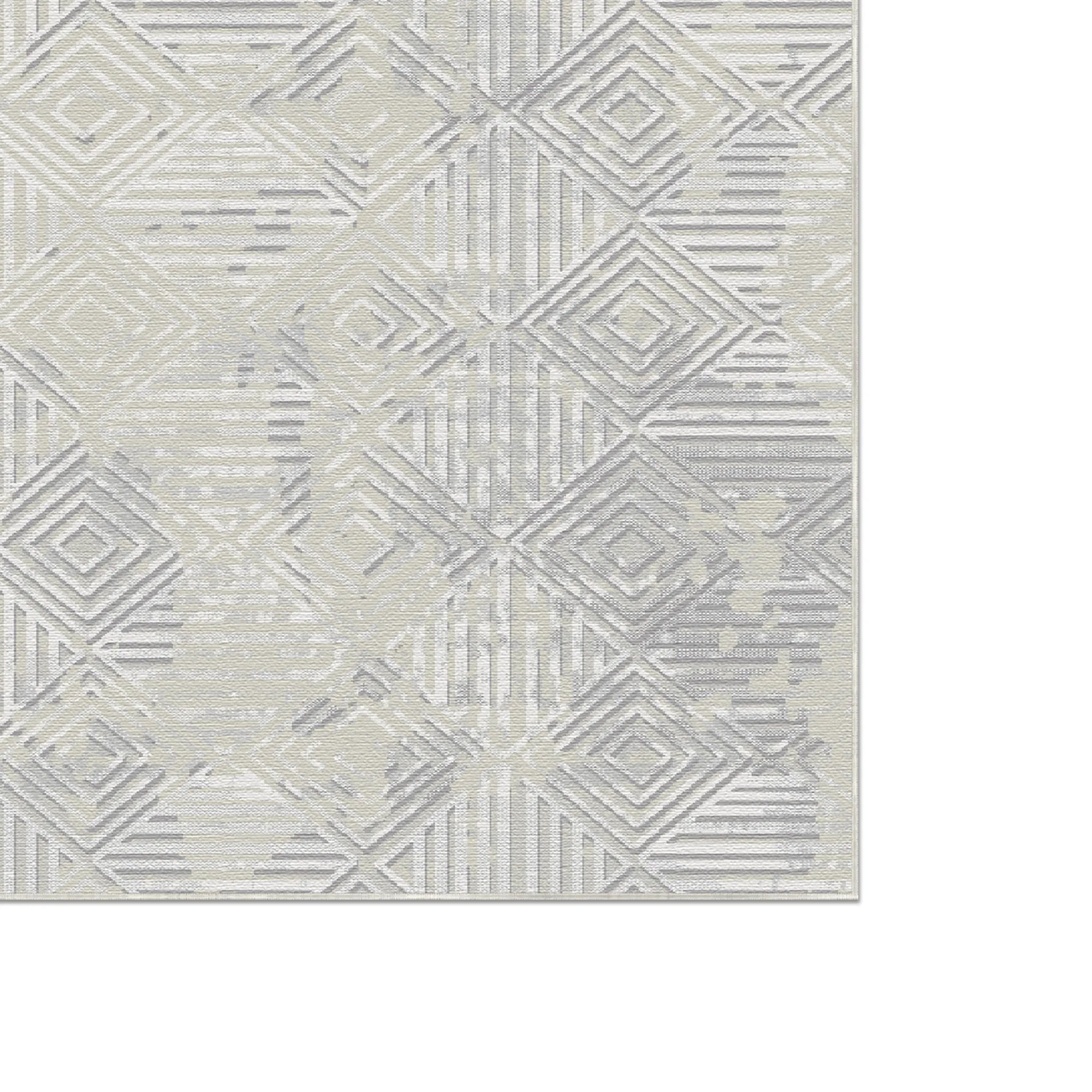 Faceted Echo Distressed Gray Rug
