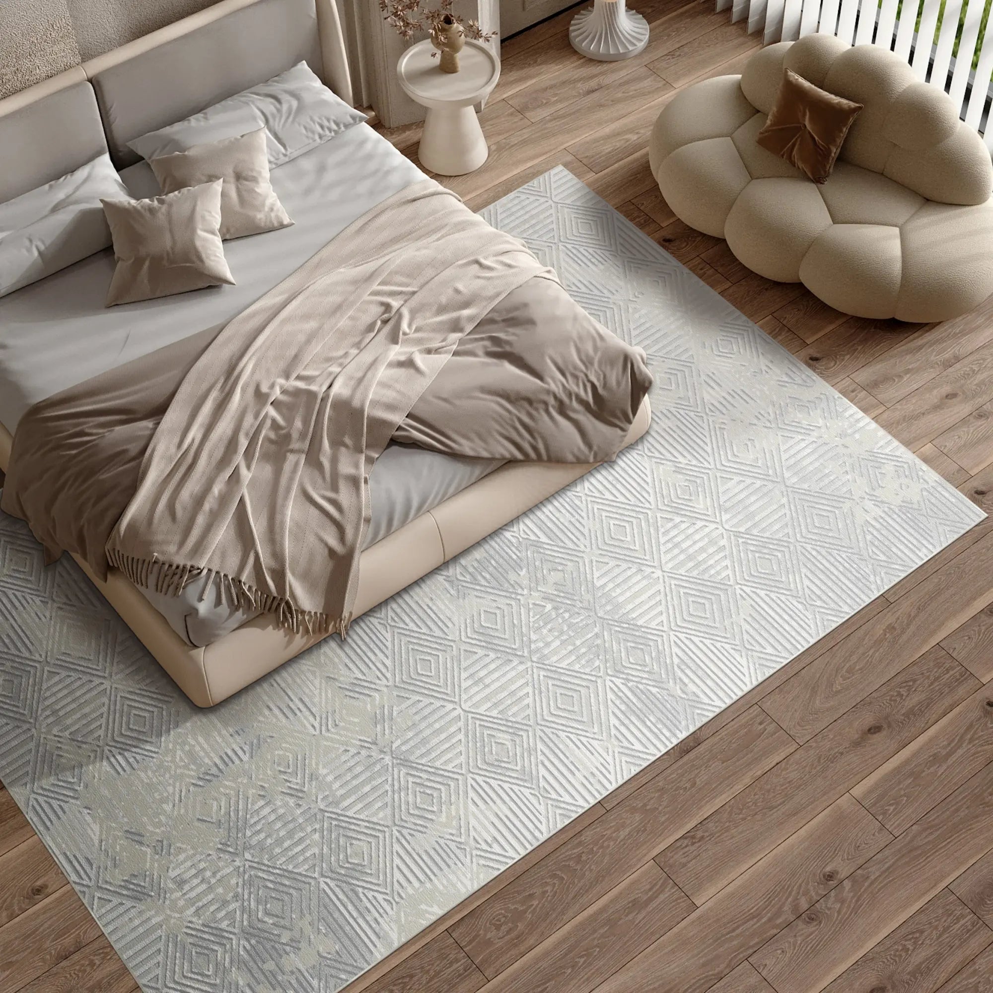 Tappeto Grigio Eco Sfaccettato Anticato