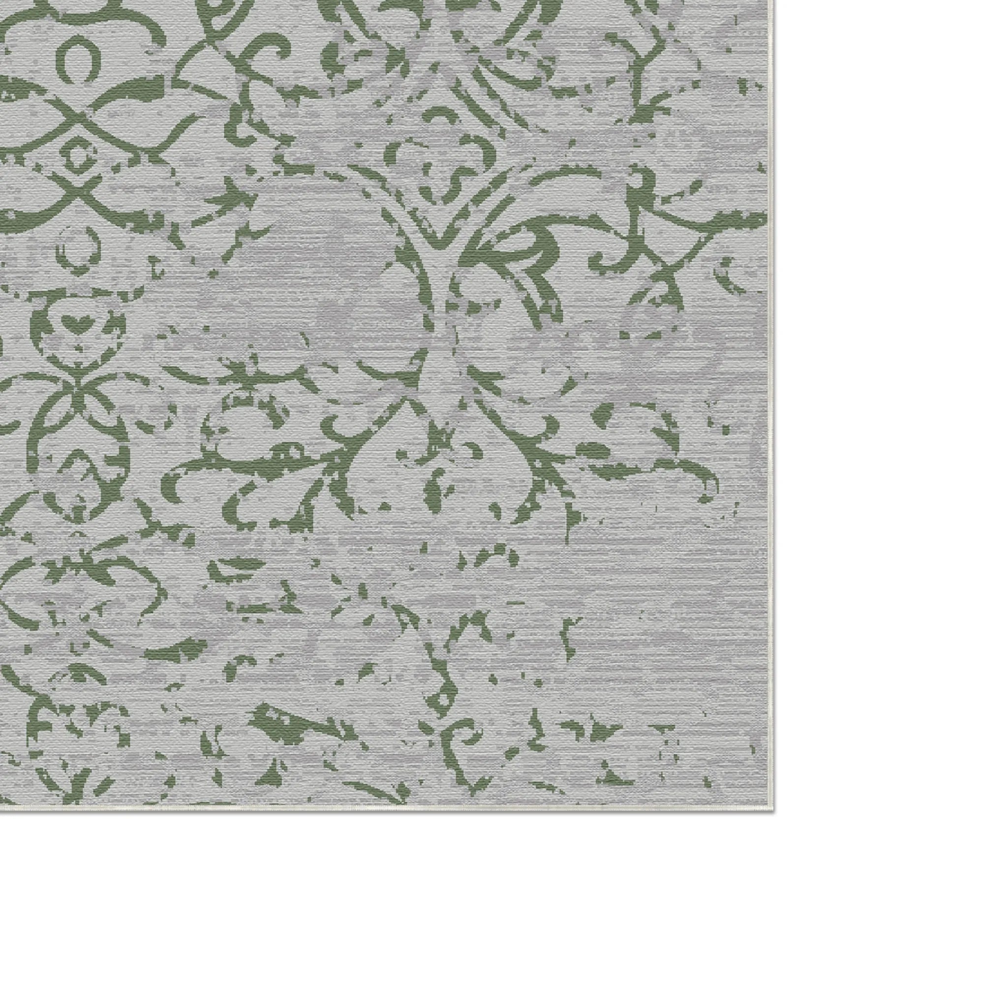 Jade Trellis Distressed Green Rug