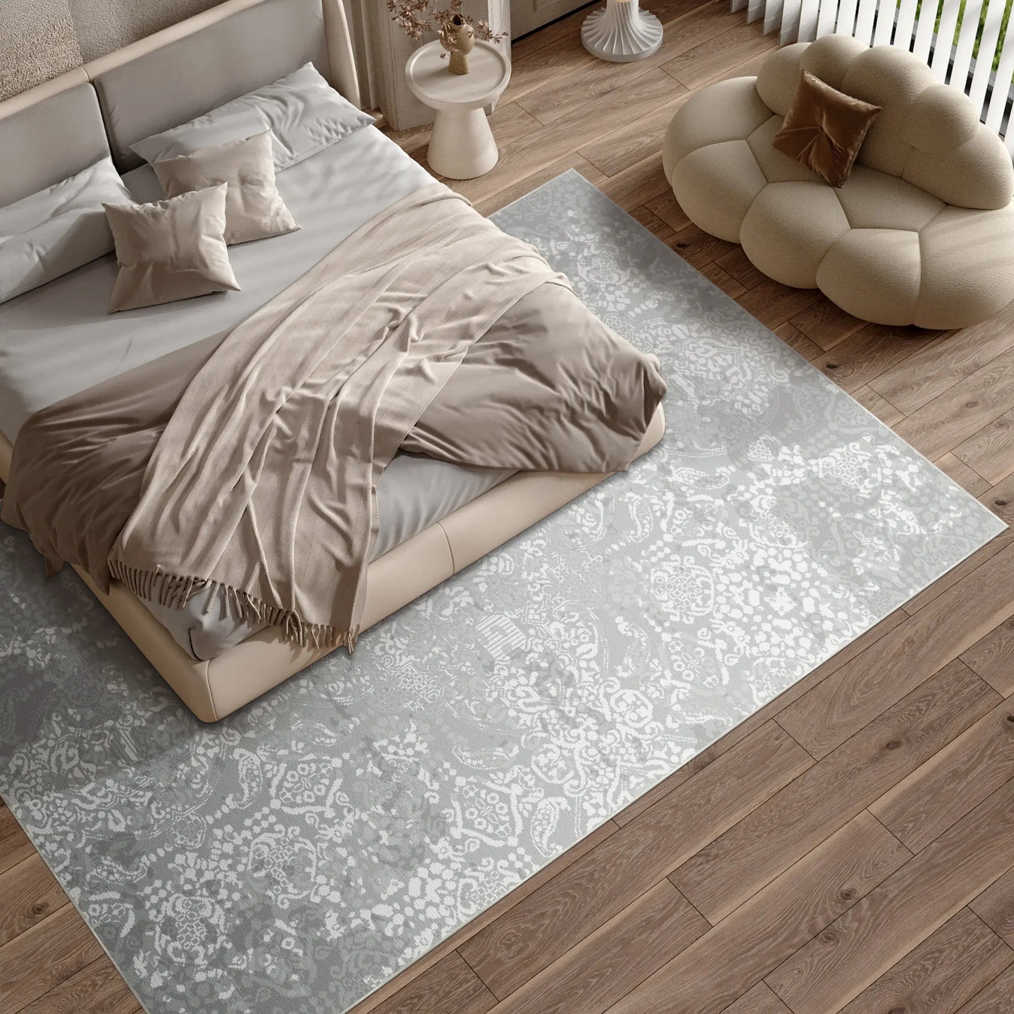 Tappeto Grigio Medaglione Eredità Ardesia
