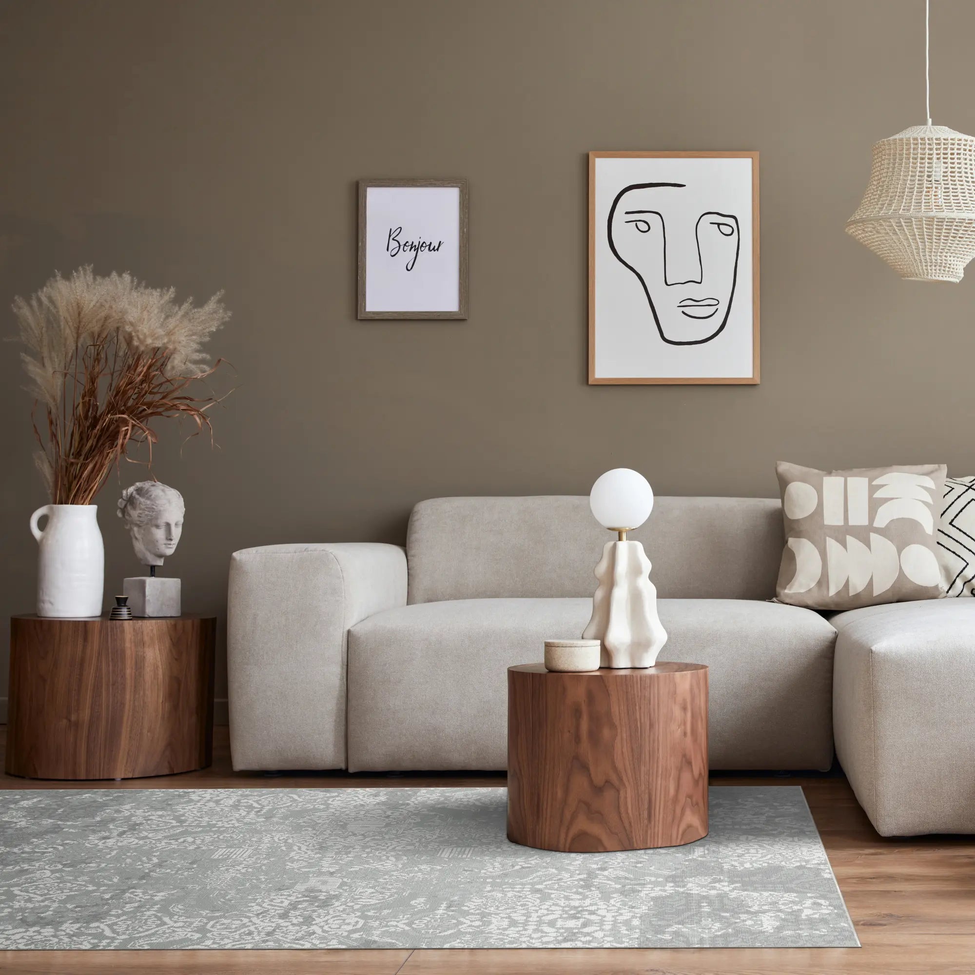 Tappeto Grigio Medaglione Eredità Ardesia