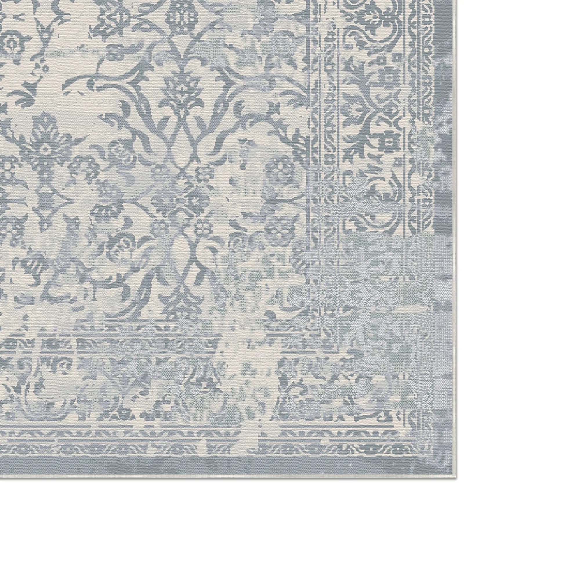 Azure Fossil Washable Blue Rug