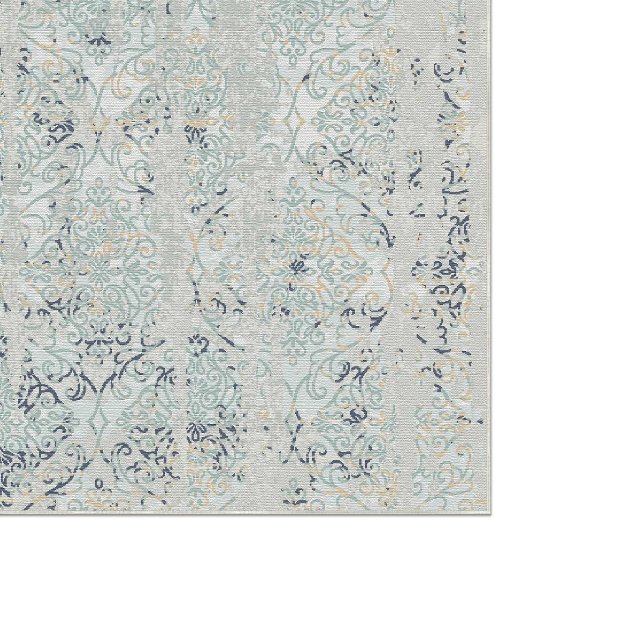 Aqueous Column Washable Blue Rug