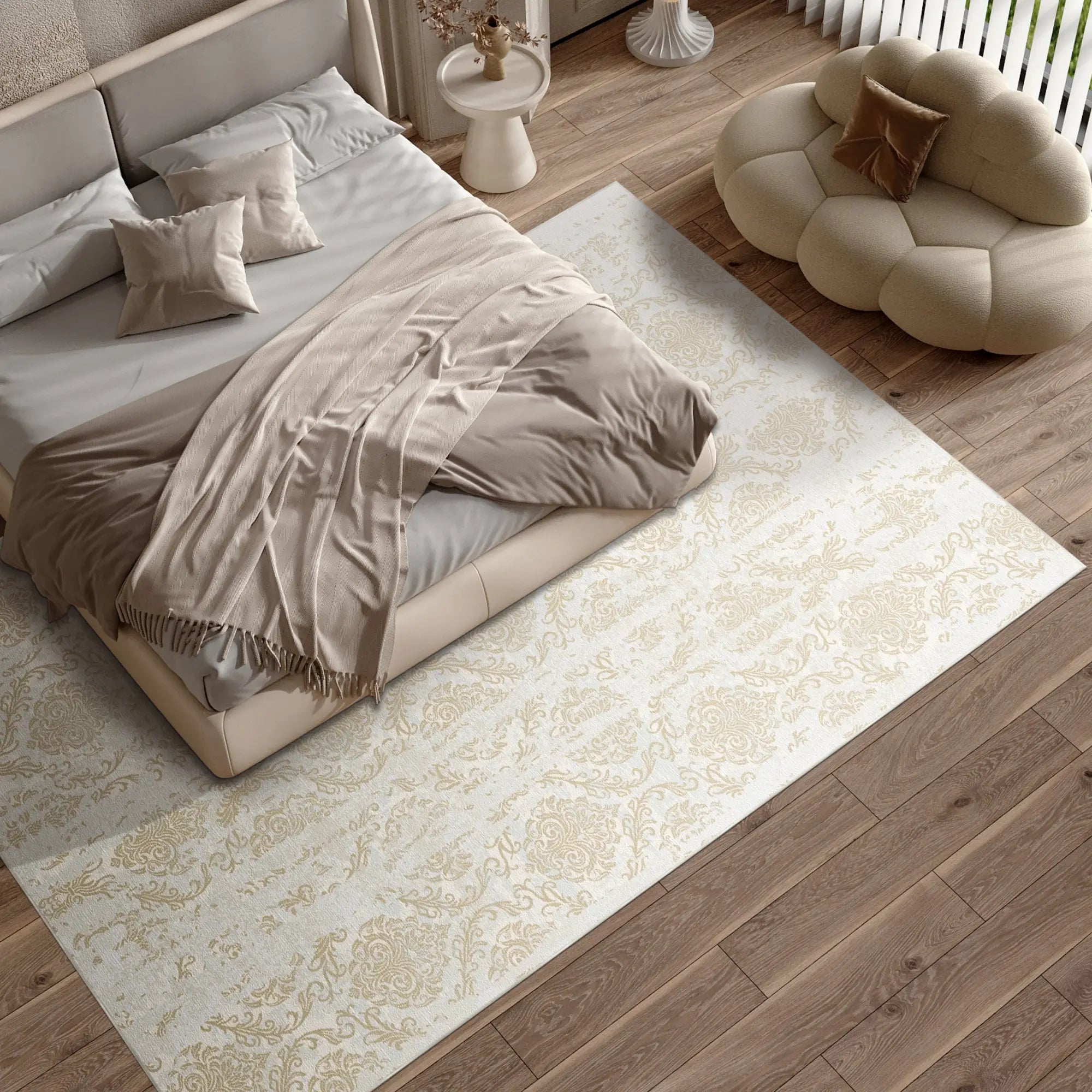 Tappeto Beige Colonna Sabbia Lavabile
