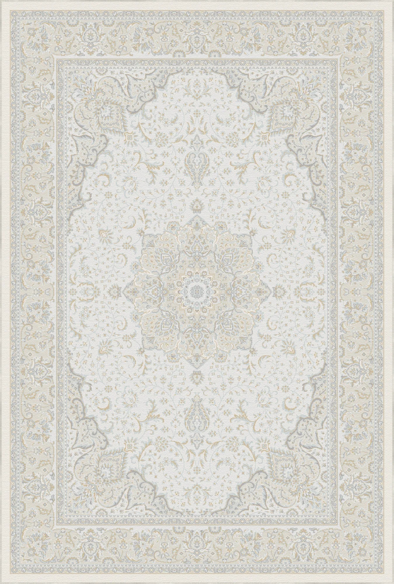 Royal Crest Ivory Medallion Washable Rug