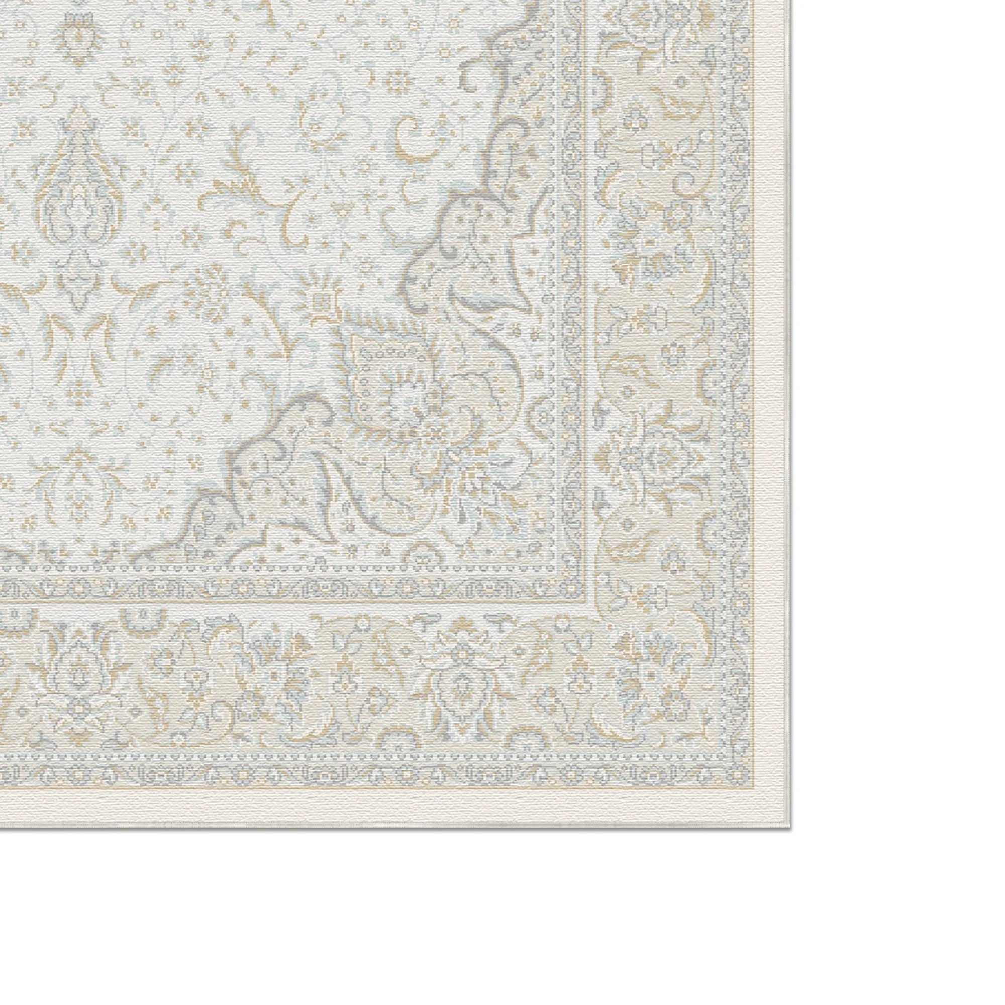 Royal Crest Ivory Medallion Washable Rug