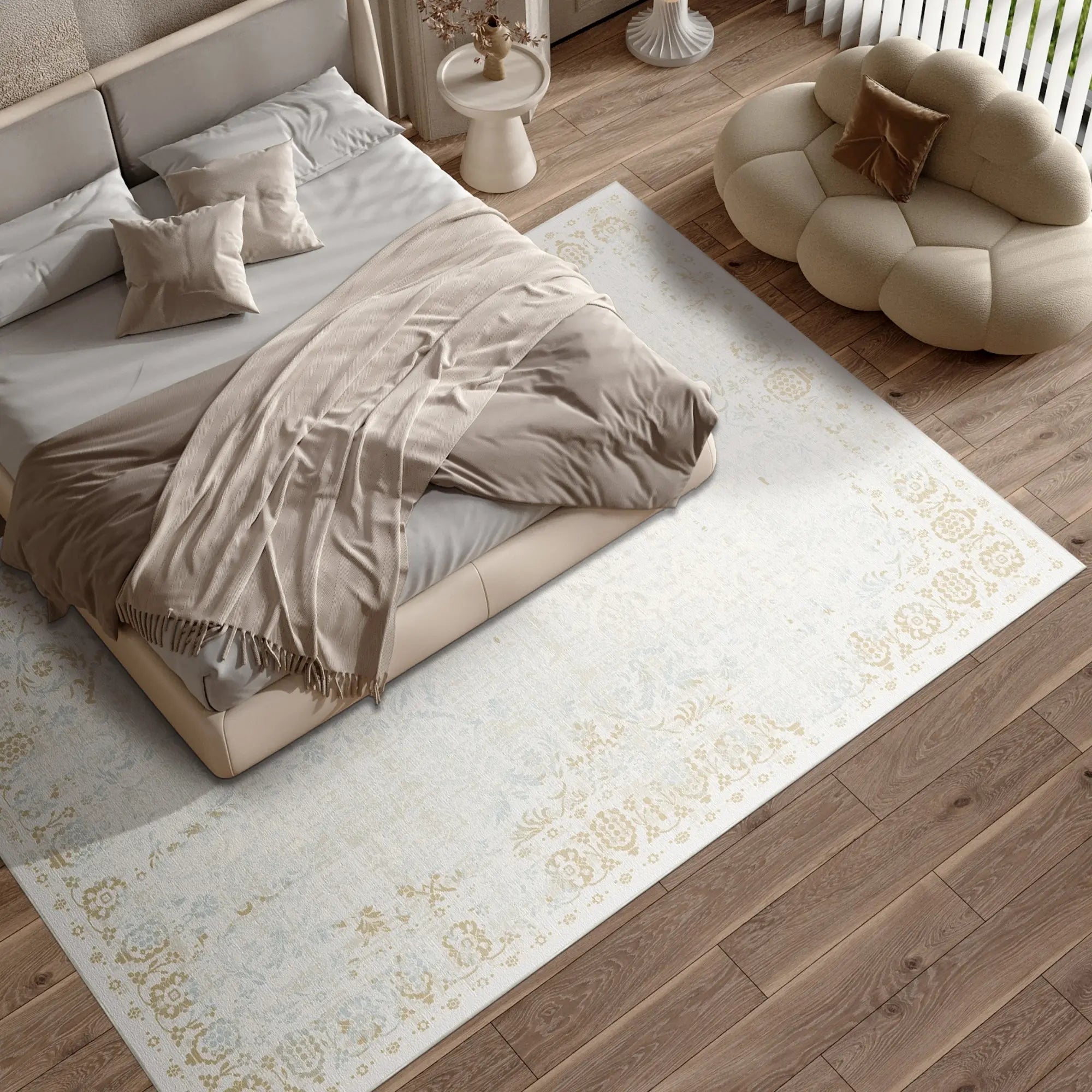 Tappeto Beige Bosco Dorato Anticato