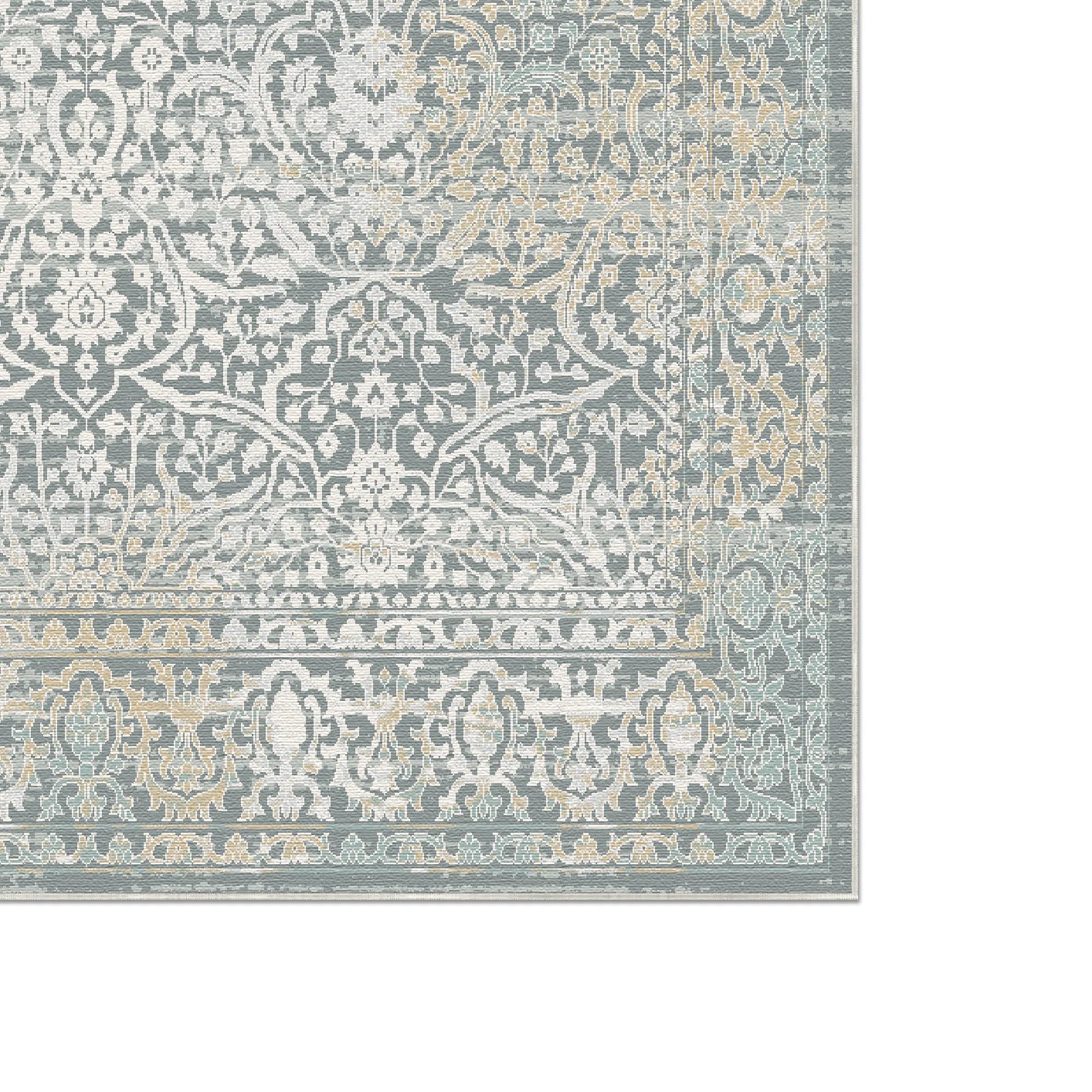 Elysian Manor Distressed Teal Rug