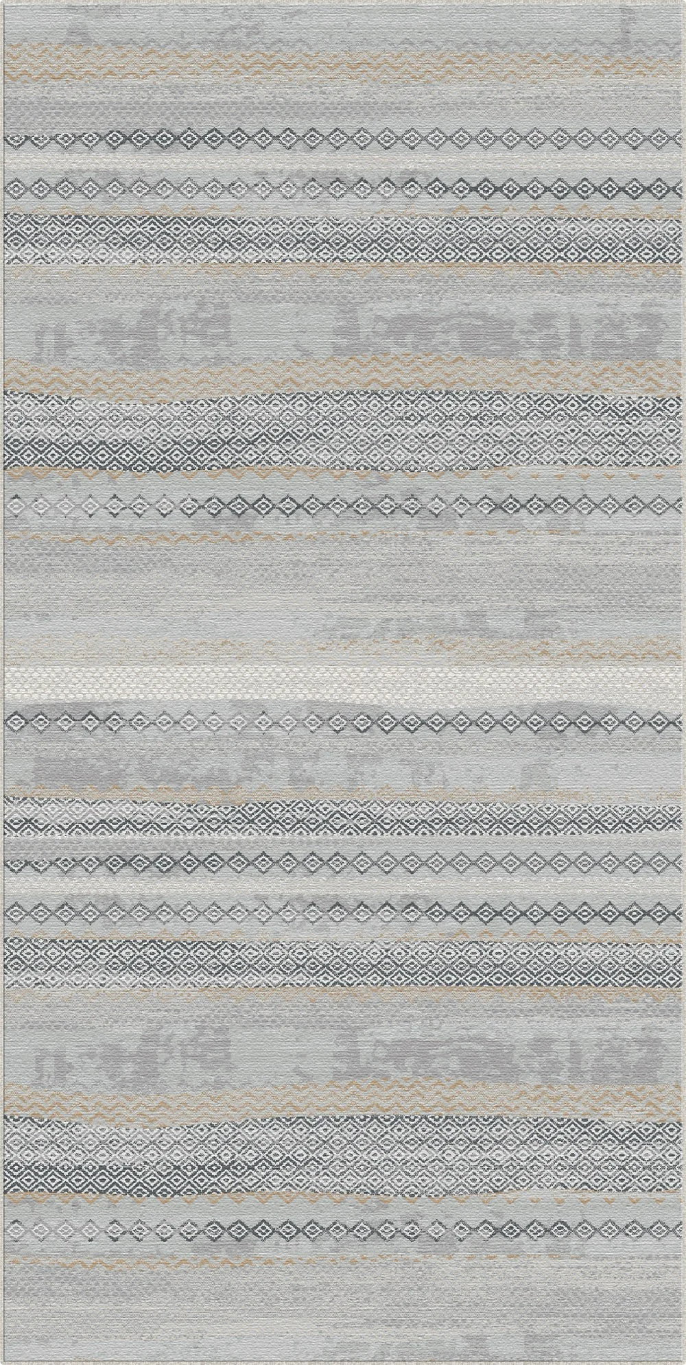 Tappeto Grigio Tribale Orizzonte Nomade