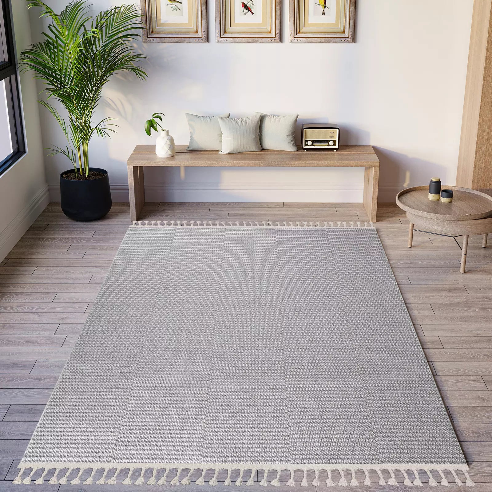 Touch of Lines Gray Soft Weave - Bella Rugs