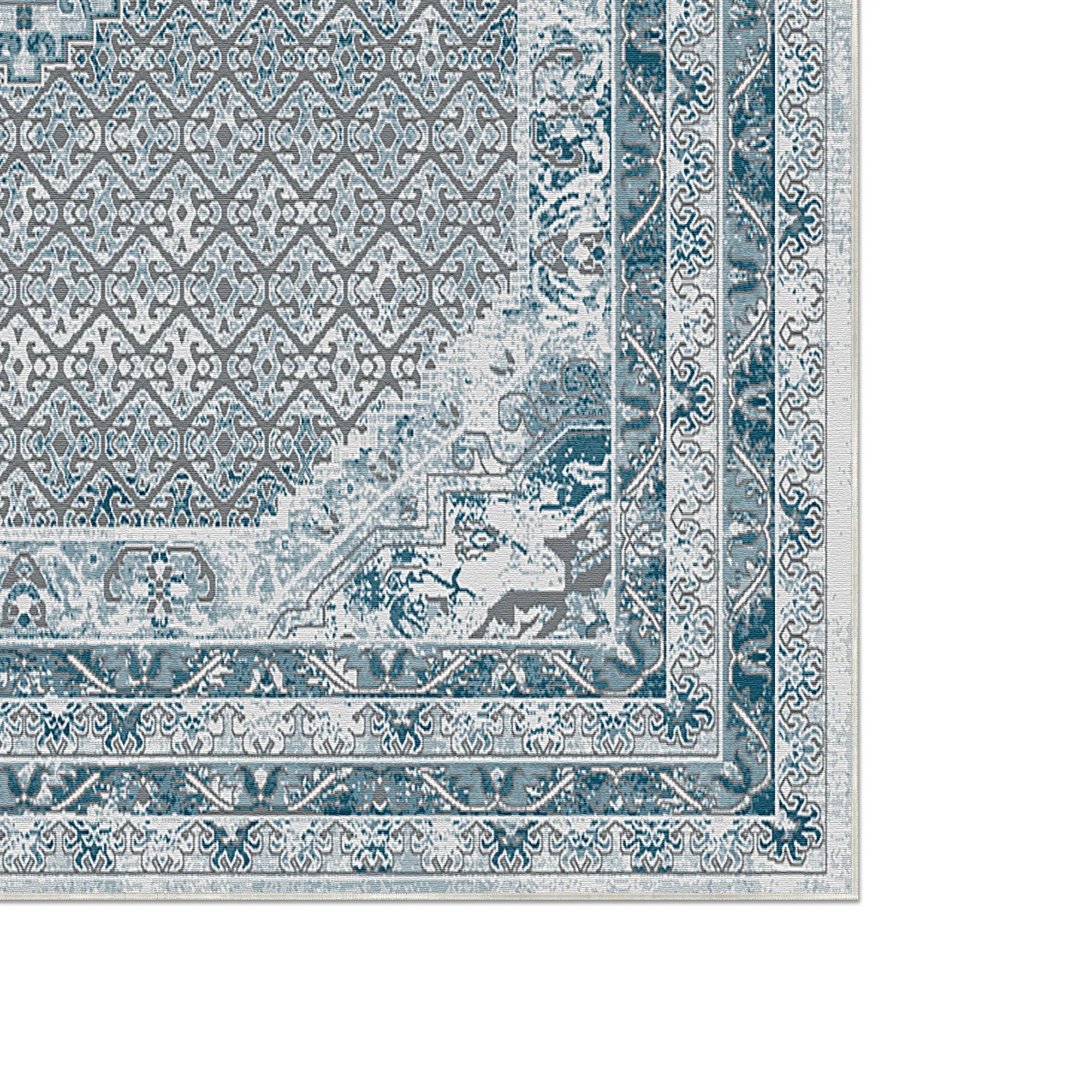 Vintage Blue Medallion Rug