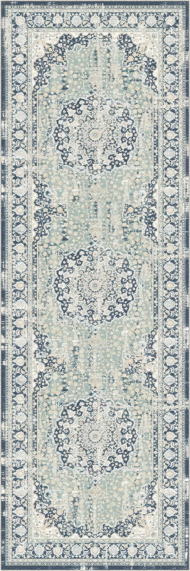 Tappeto Vintage Blu Navy Salvia