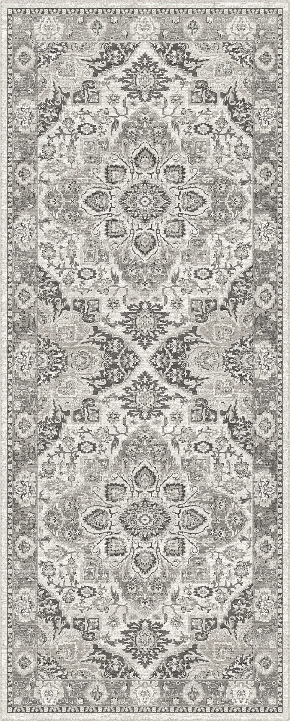 Tappeto Elysian Grande Medaglione Grigio Chiaro
