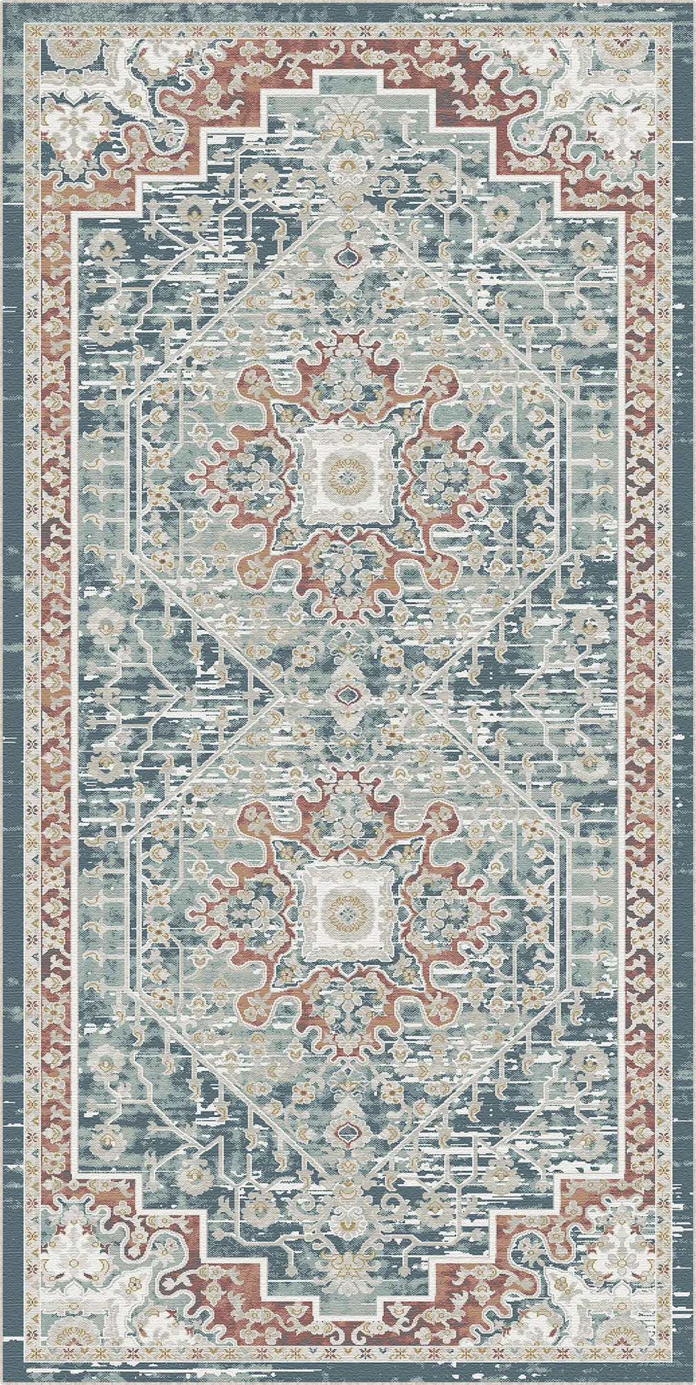 Tappeto Vanguard Medaglione Monumentale Blu