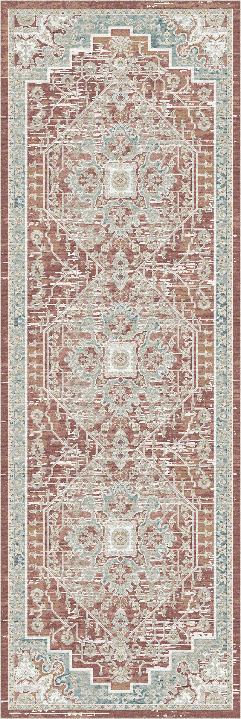 Tappeto Vanguard Medaglione Monumentale Terracotta
