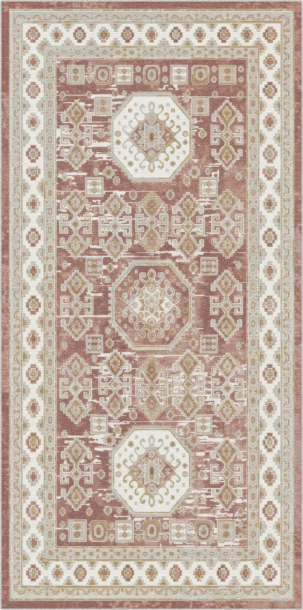 Tappeto Odyssey Medaglione Tribale Terracotta