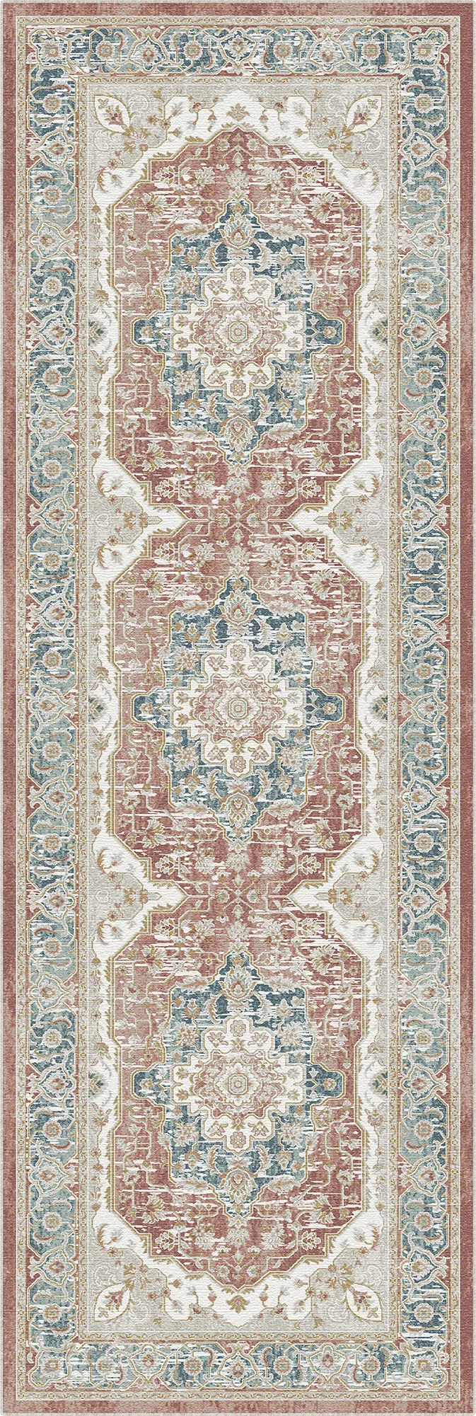 Tappeto Regency Medaglione Ornato Terracotta