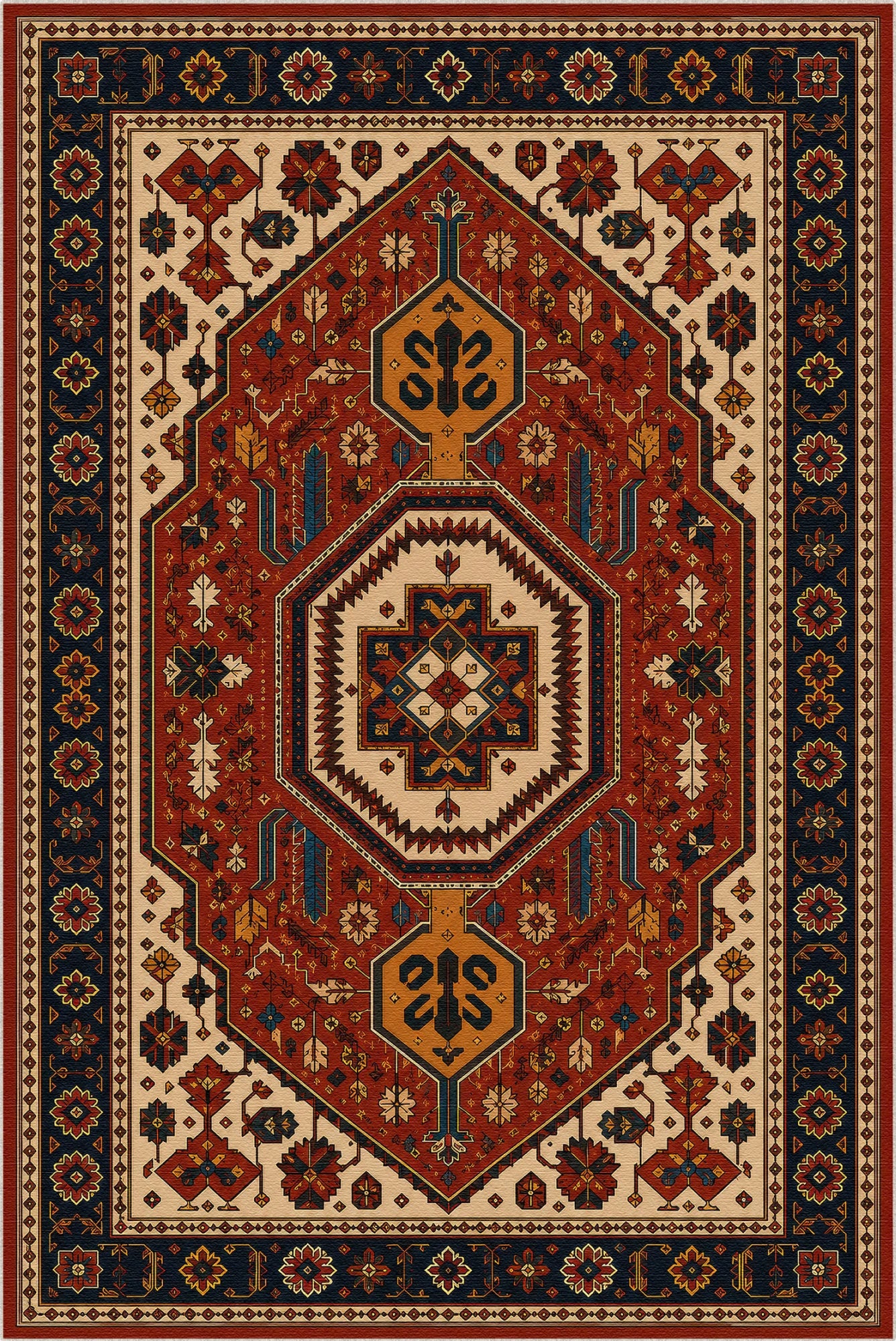 Medaglione Anatolico Antico | Tappeto Vintage Retrò