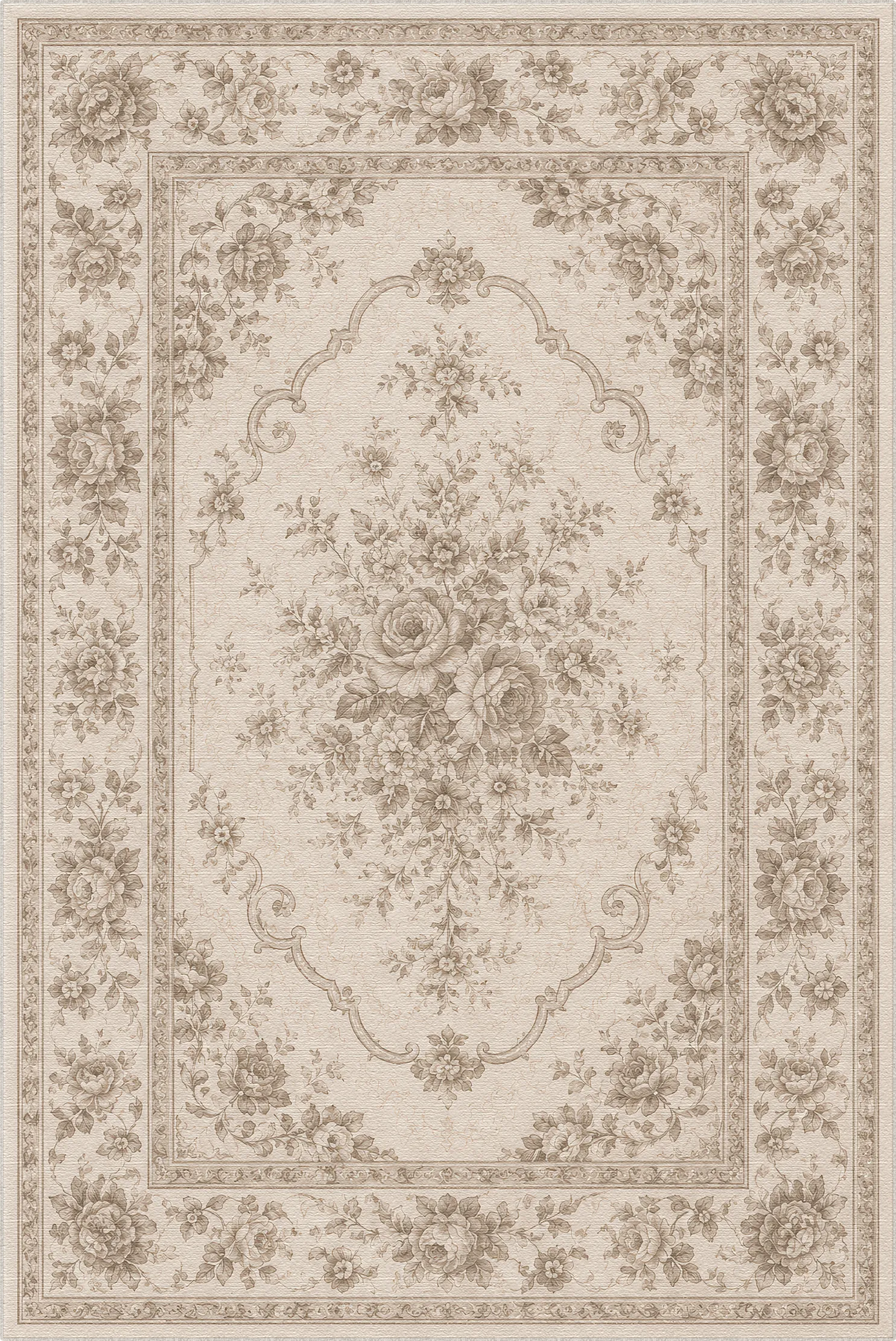 Tappeto Medaglione Floreale Vintage Morbido
